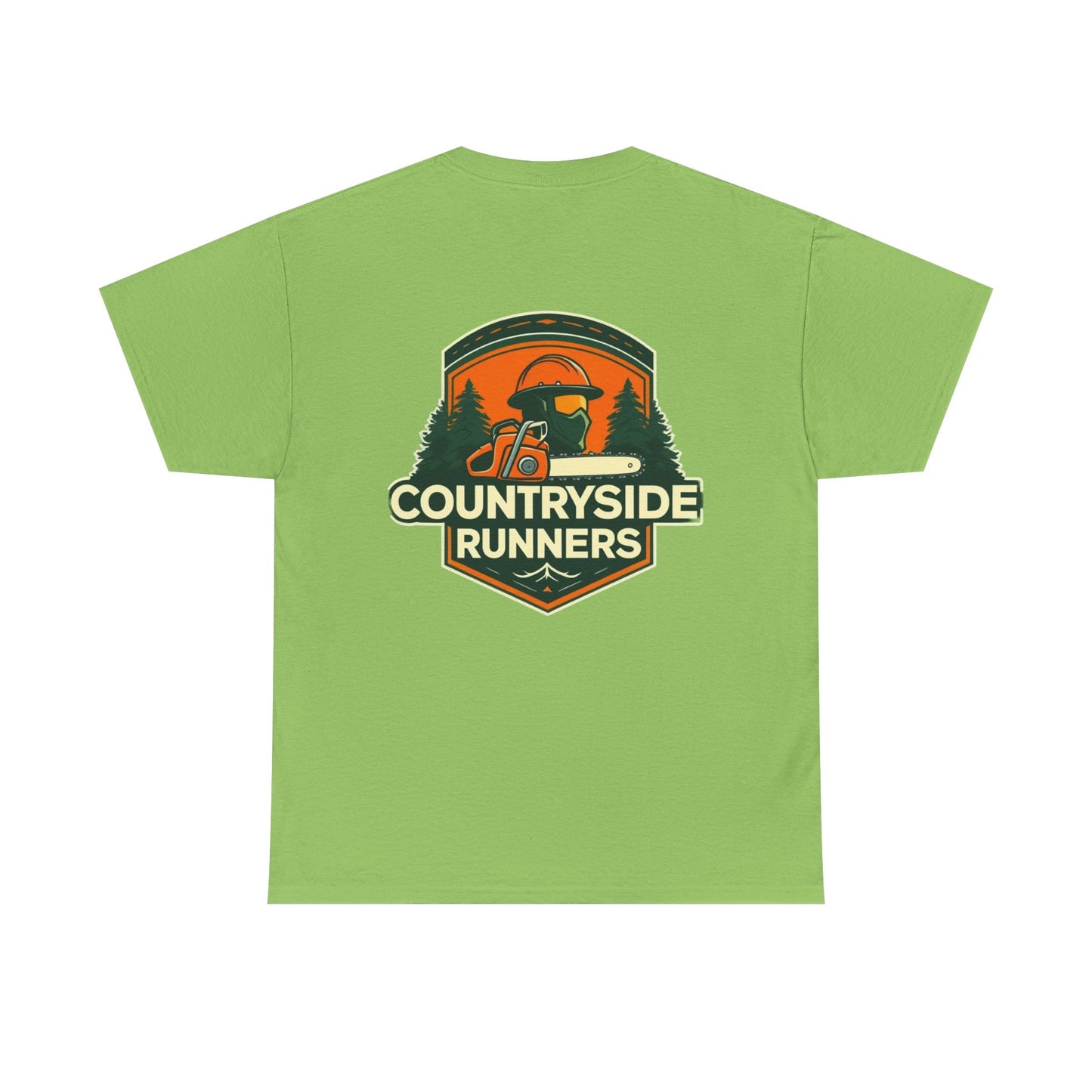 Blue collar line- Countryside Runners Unisex Heavy Cotton Tee, Casual Outdoor Shirt, Gift for Runners, Nature Lover Apparel, Unisex Tee for Adventures