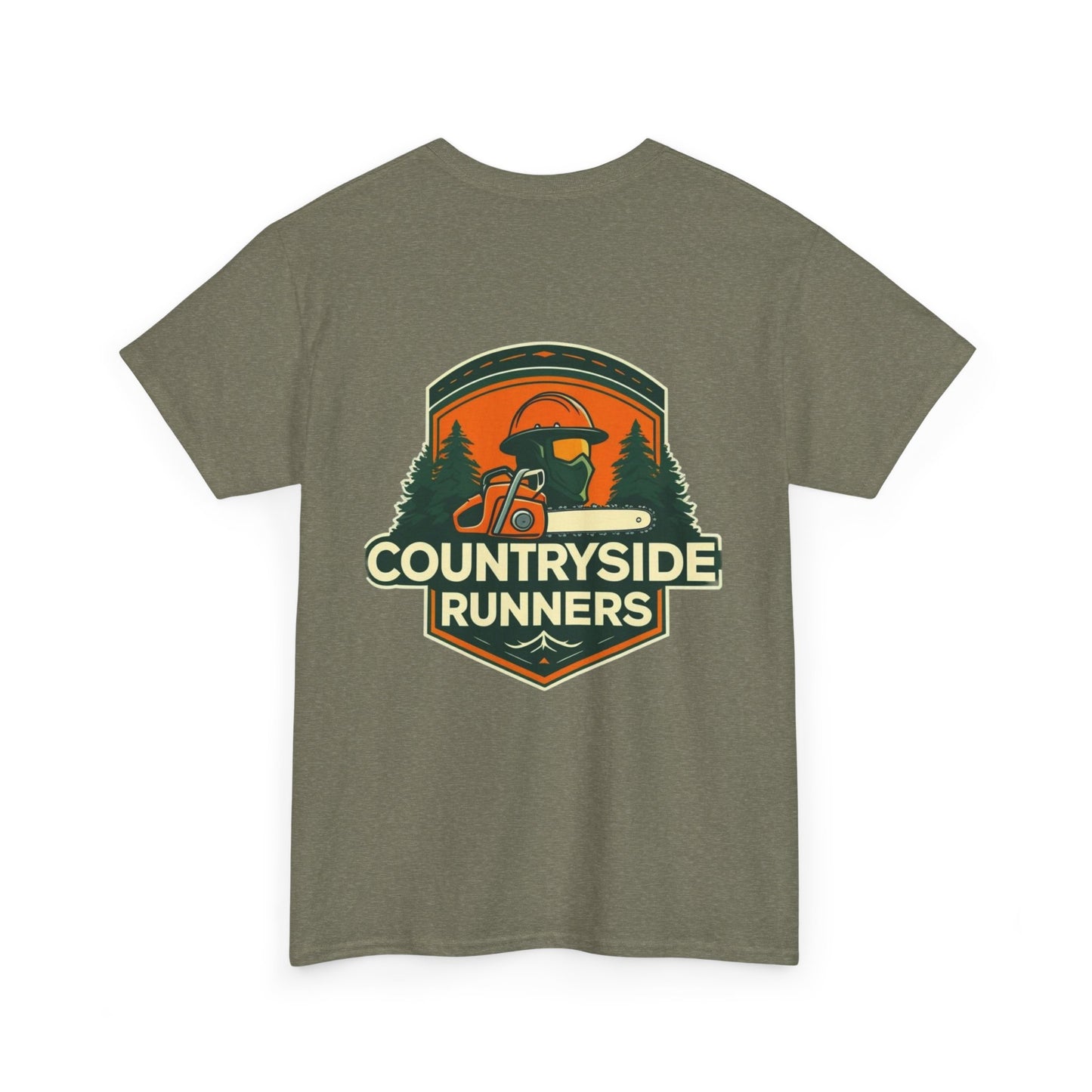 Blue collar line- Countryside Runners Unisex Heavy Cotton Tee, Casual Outdoor Shirt, Gift for Runners, Nature Lover Apparel, Unisex Tee for Adventures