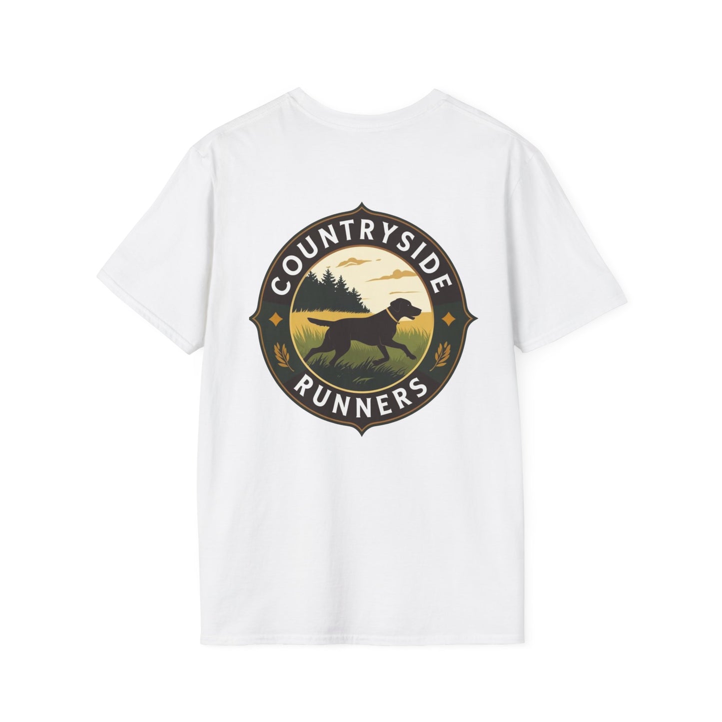 Countryside Runners Unisex Softstyle T-Shirt - Perfect for Dog Lovers, Runners, Outdoor Adventures, Gifts, Casual Wear