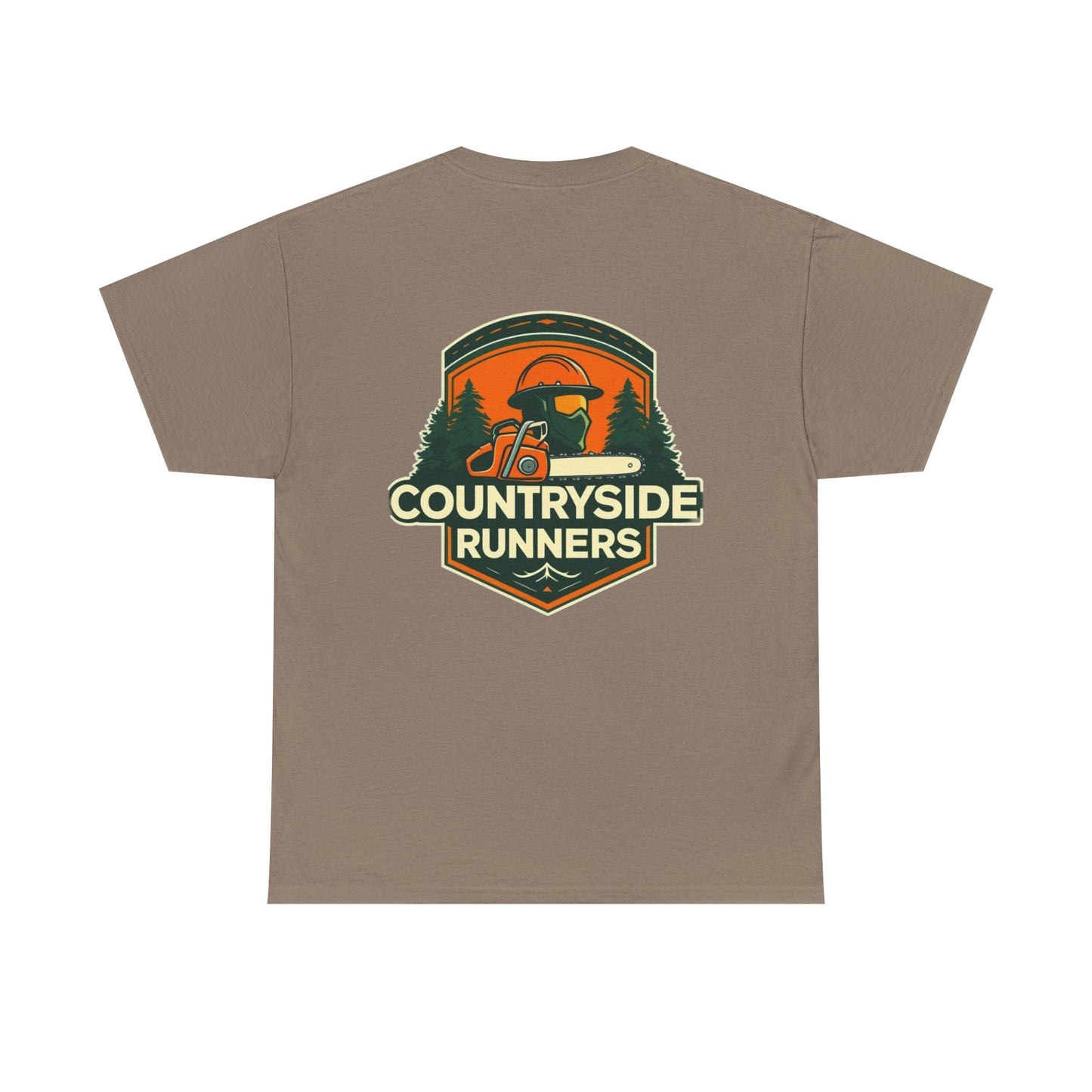 Blue collar line- Countryside Runners Unisex Heavy Cotton Tee, Casual Outdoor Shirt, Gift for Runners, Nature Lover Apparel, Unisex Tee for Adventures