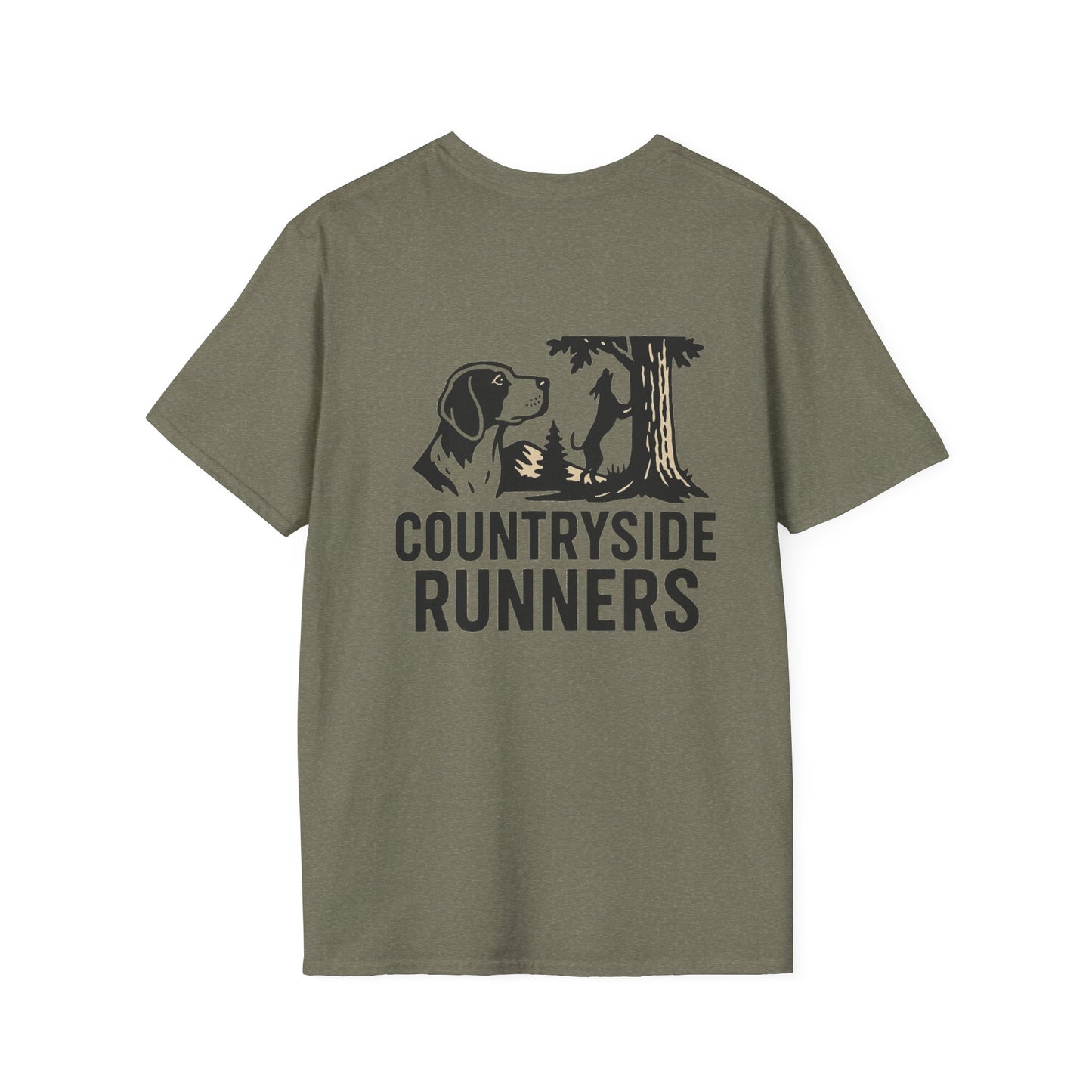 Countryside Runners Unisex Softstyle T-Shirt | Dog Lover Gift, Outdoor Activity Tee, Casual Wear, Pet Enthusiast Shirt, Nature Lover Apparel
