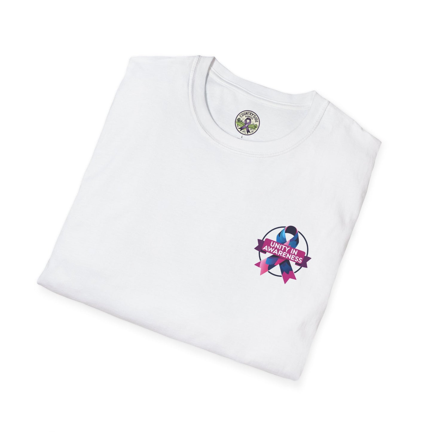 Countryside Runners Awareness T-Shirt, Unisex Softstyle Tee, Running Gear, Fundraiser Apparel, Purple Ribbon Support, Fitness Fashion