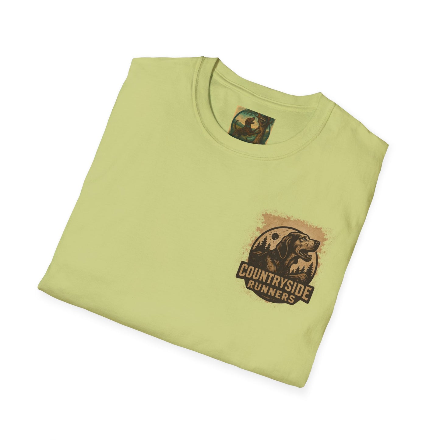 Countryside Runners treed plott hound T-Shirt, Unisex Dog Lover Tee, Softstyle Graphic Shirt, Gifts for Pet Owners, Outdoor Enthusiasts Apparel
