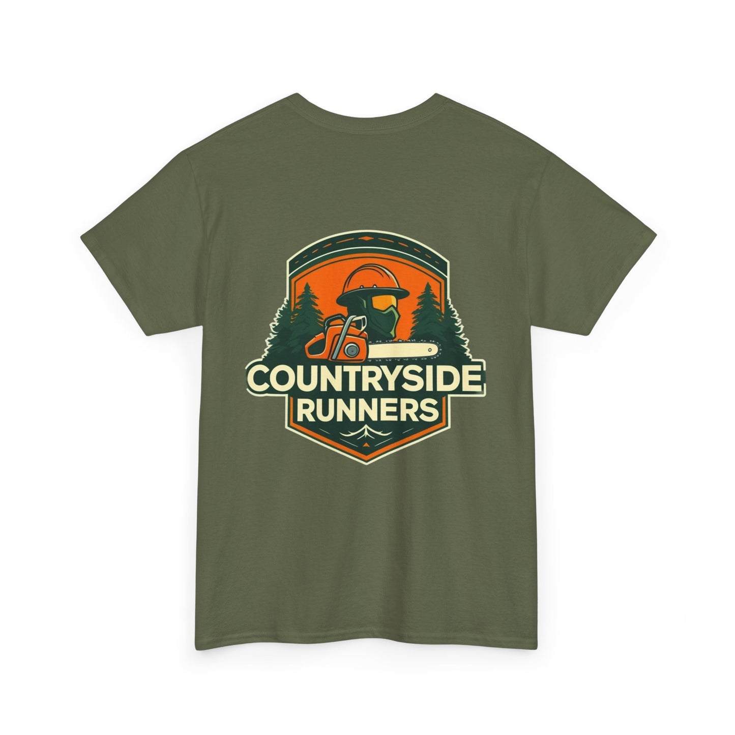 Blue collar line- Countryside Runners Unisex Heavy Cotton Tee, Casual Outdoor Shirt, Gift for Runners, Nature Lover Apparel, Unisex Tee for Adventures