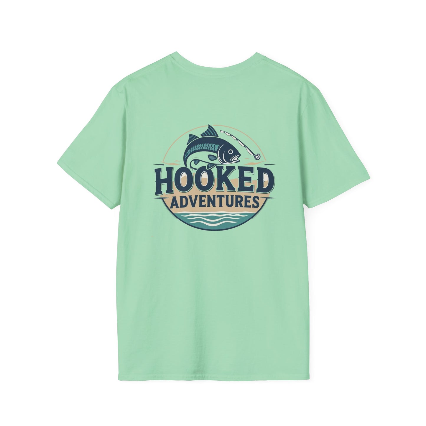 Adventure-Themed Unisex Softstyle T-Shirt, Fishing Tee, Outdoor Enthusiasts, Gift for Him, Nature Lover's Apparel