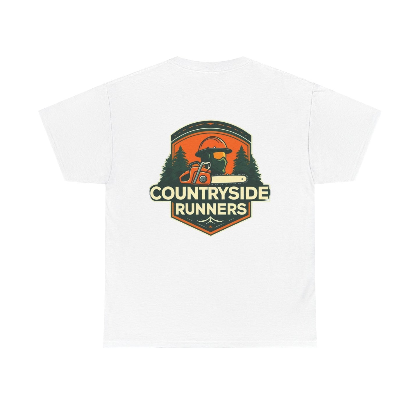 Blue collar line- Countryside Runners Unisex Heavy Cotton Tee, Casual Outdoor Shirt, Gift for Runners, Nature Lover Apparel, Unisex Tee for Adventures