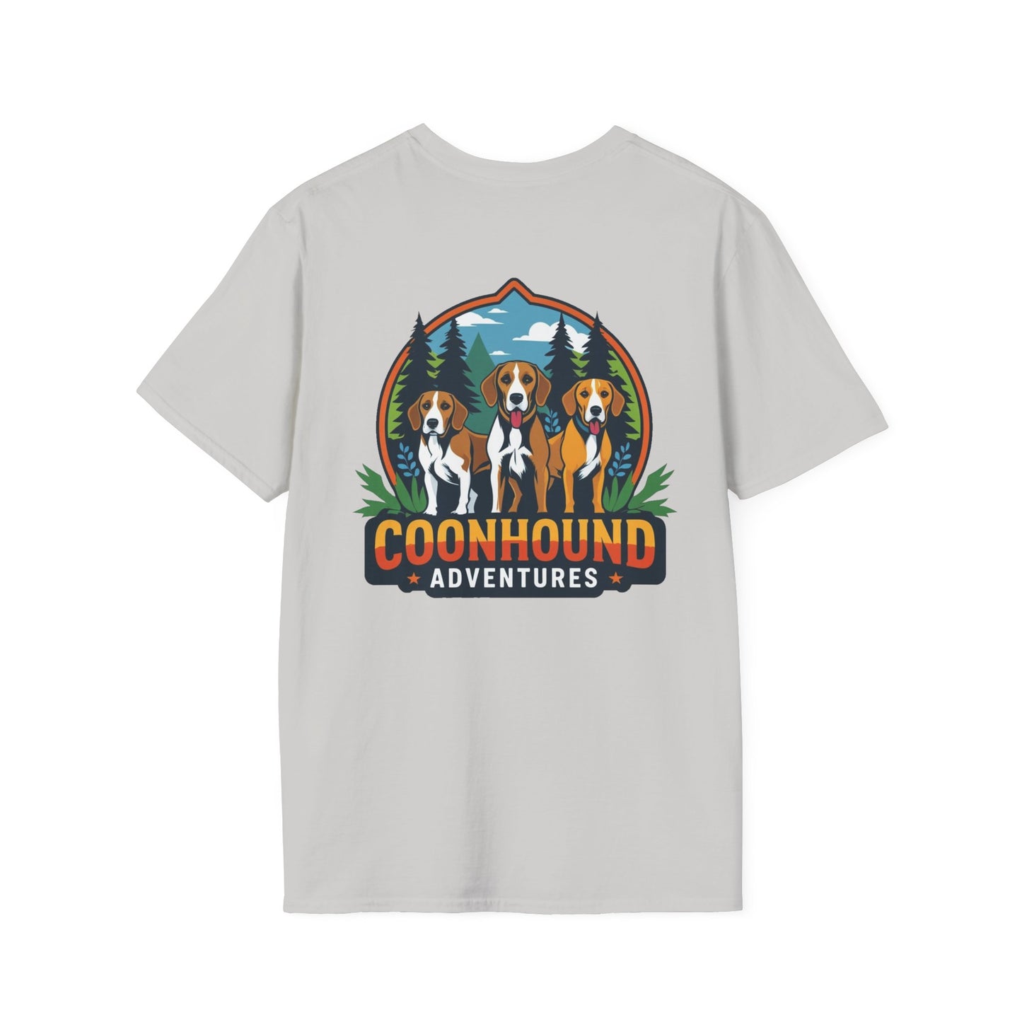 Coonhound Adventures T-Shirt, Unisex Graphic Tee, Dog Lover Gift, Outdoor Adventure Apparel, Casual Wear, Nature Enthusiast Shirt