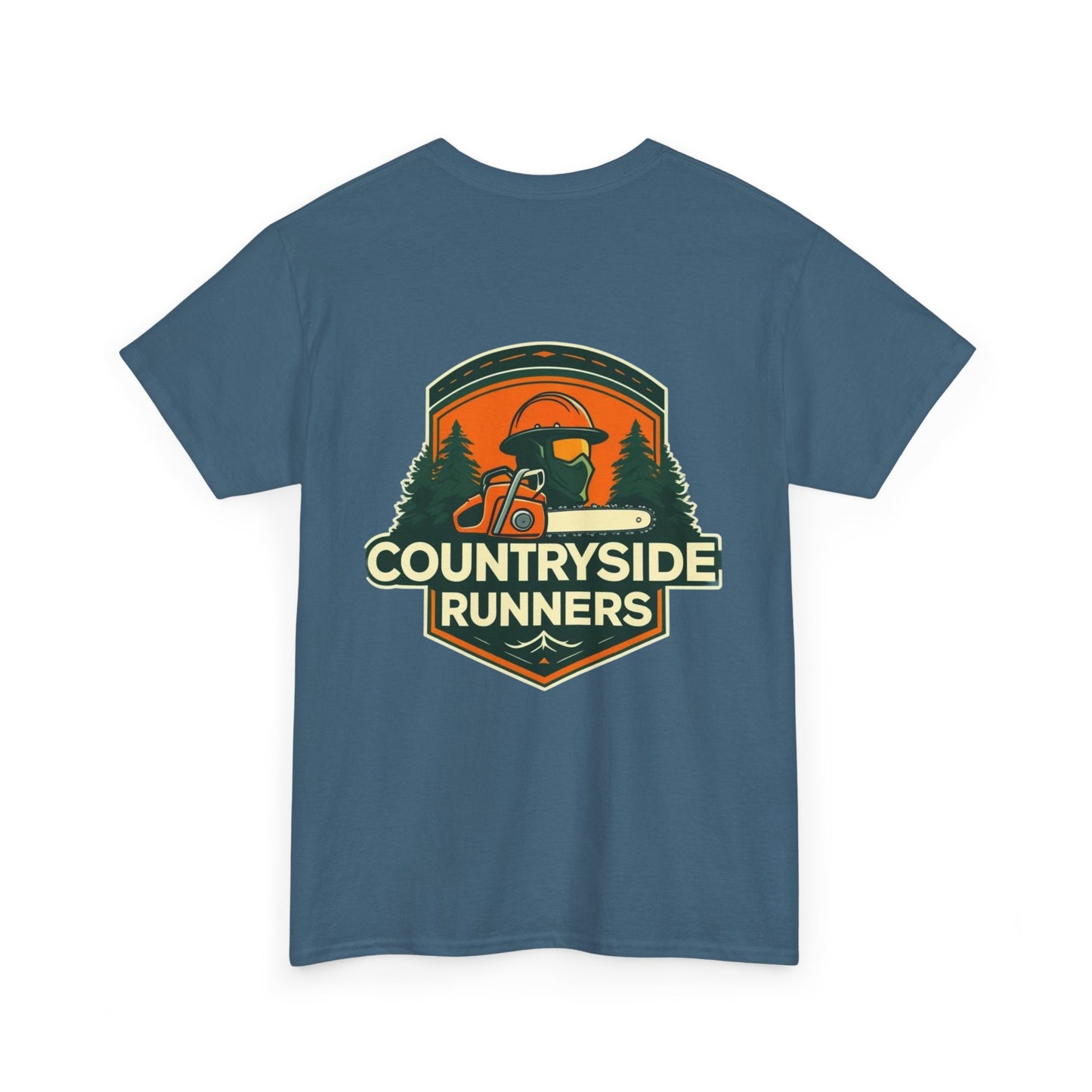 Blue collar line- Countryside Runners Unisex Heavy Cotton Tee, Casual Outdoor Shirt, Gift for Runners, Nature Lover Apparel, Unisex Tee for Adventures