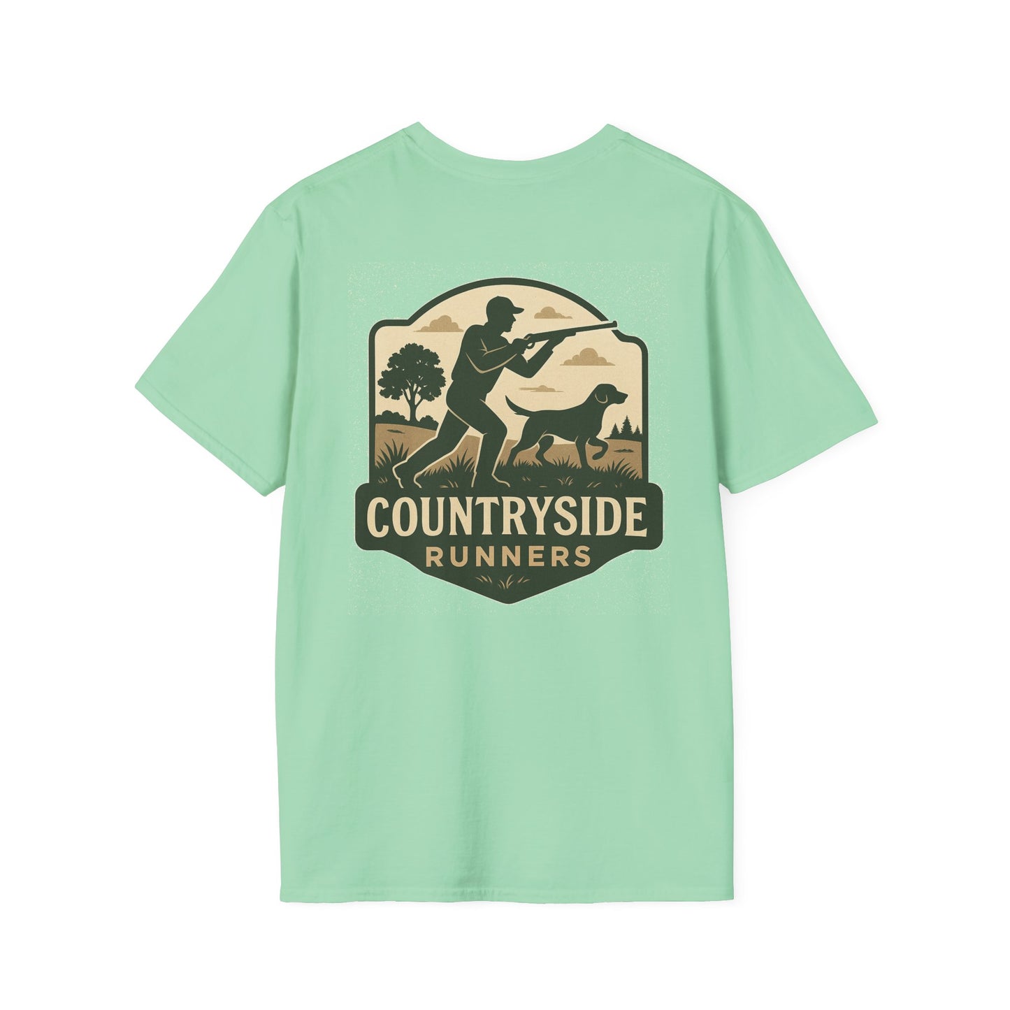 Countryside Runners Unisex Softstyle T-Shirt, Casual Outdoor Tee, Gift for Nature Lovers, Hunting Apparel, Cool Vintage Design