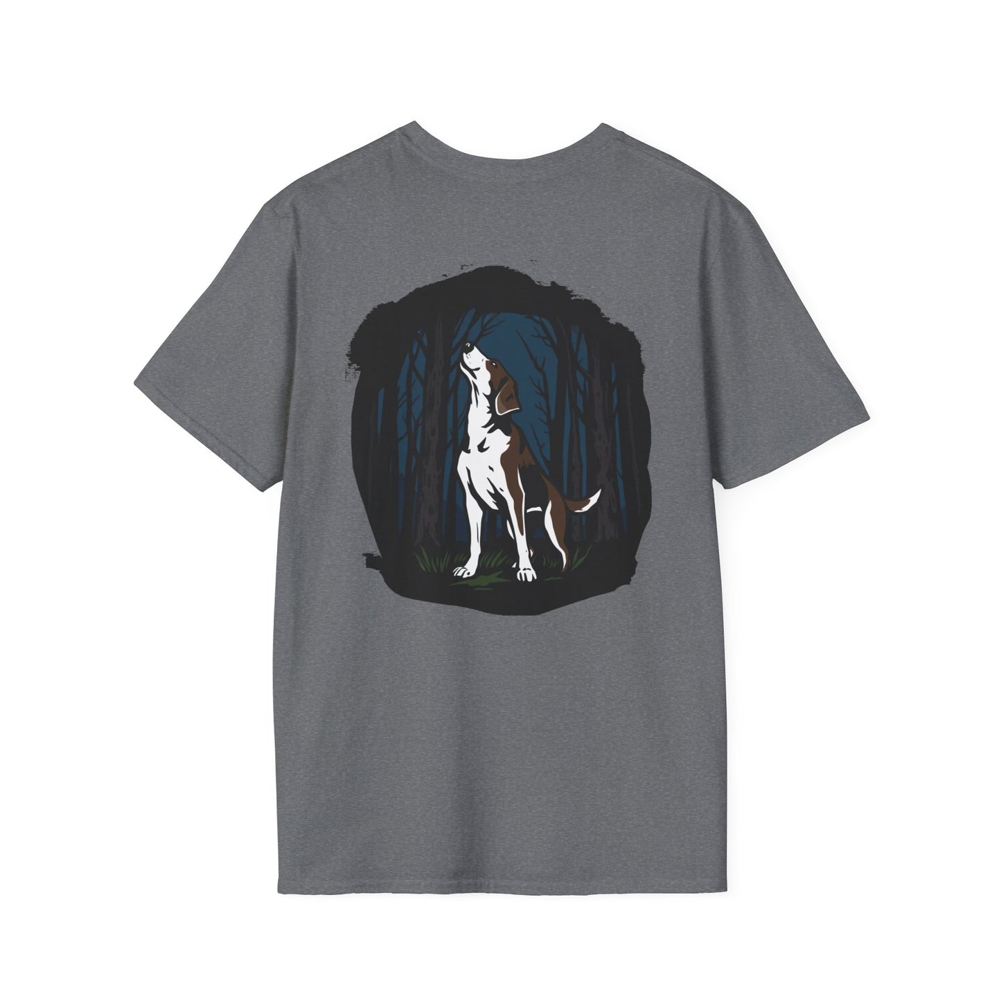 Dog Lover's Unisex Softstyle T-Shirt, Pet Fashion, Casual Wear, Birthday Gift, Animal Lover Apparel, Forest Dog Design
