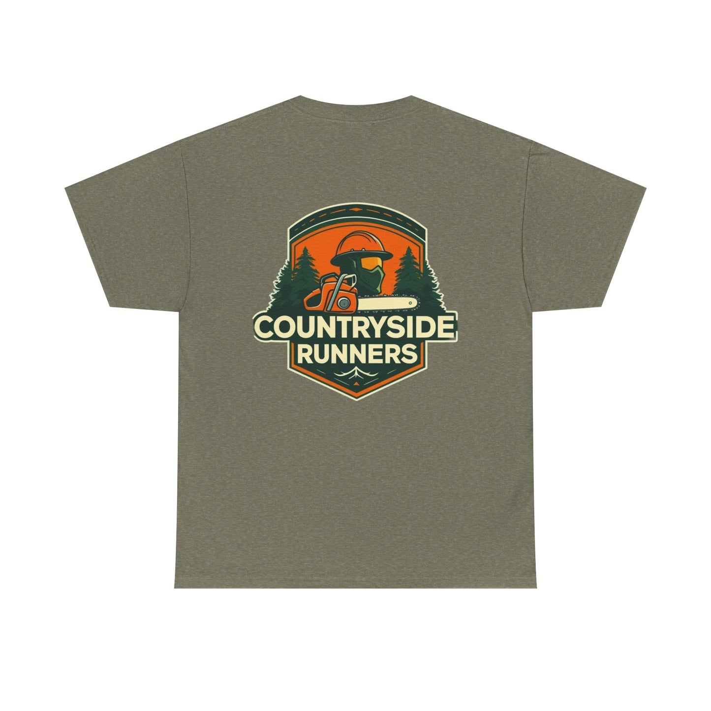 Blue collar line- Countryside Runners Unisex Heavy Cotton Tee, Casual Outdoor Shirt, Gift for Runners, Nature Lover Apparel, Unisex Tee for Adventures