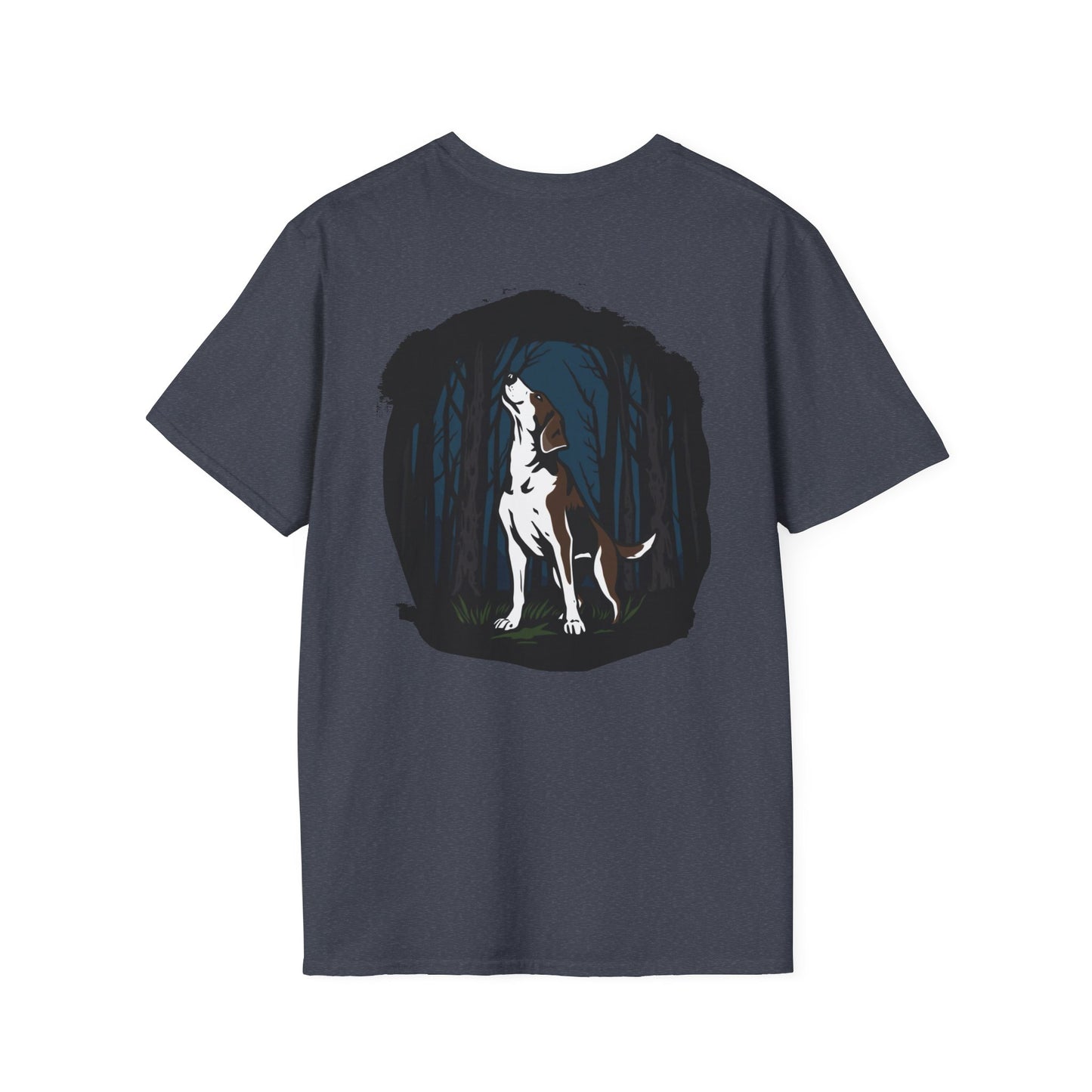 Dog Lover's Unisex Softstyle T-Shirt, Pet Fashion, Casual Wear, Birthday Gift, Animal Lover Apparel, Forest Dog Design