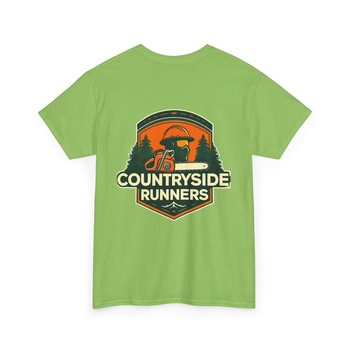 Blue collar line- Countryside Runners Unisex Heavy Cotton Tee, Casual Outdoor Shirt, Gift for Runners, Nature Lover Apparel, Unisex Tee for Adventures