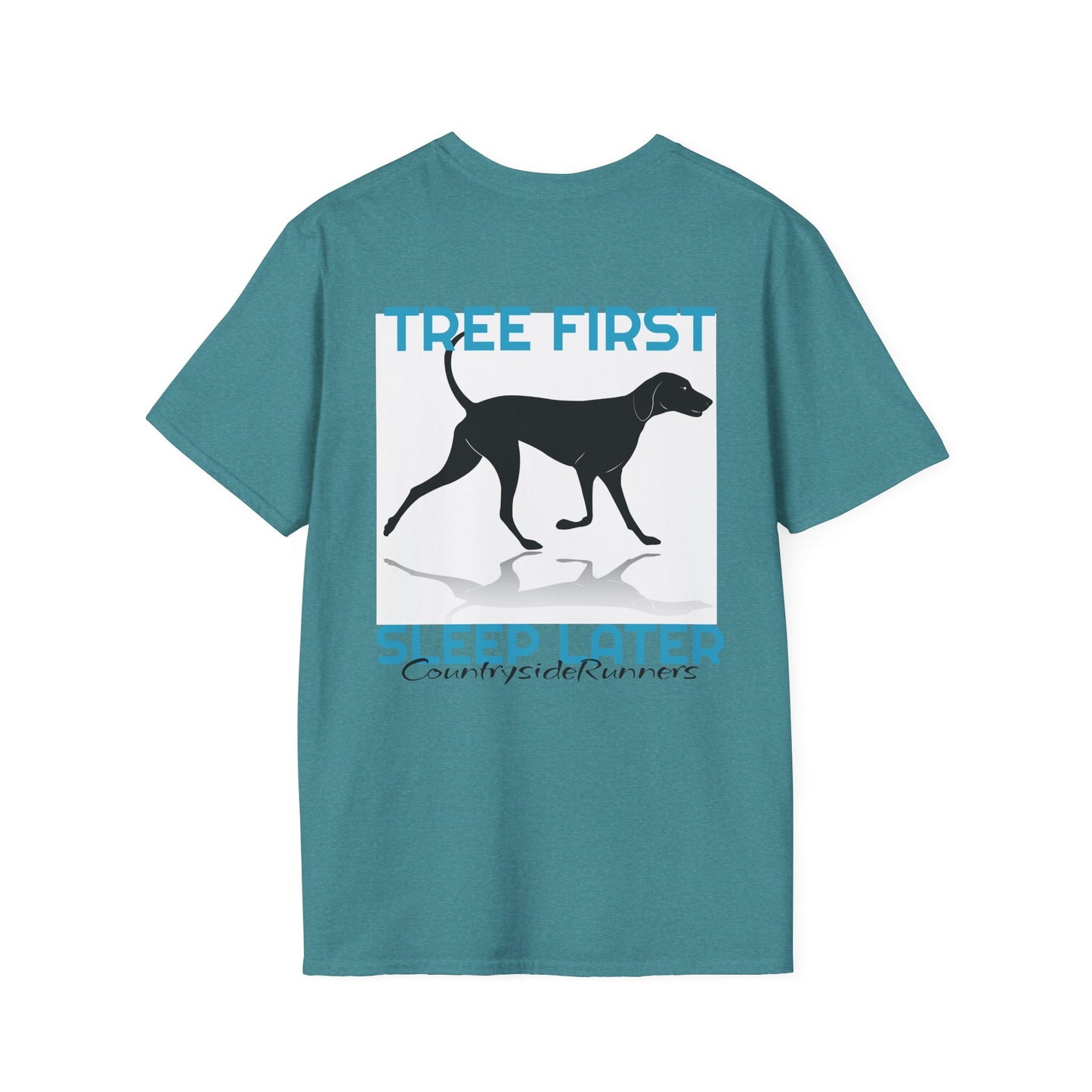 Tree First Sleep Later Countryside Runners brand T-shirt