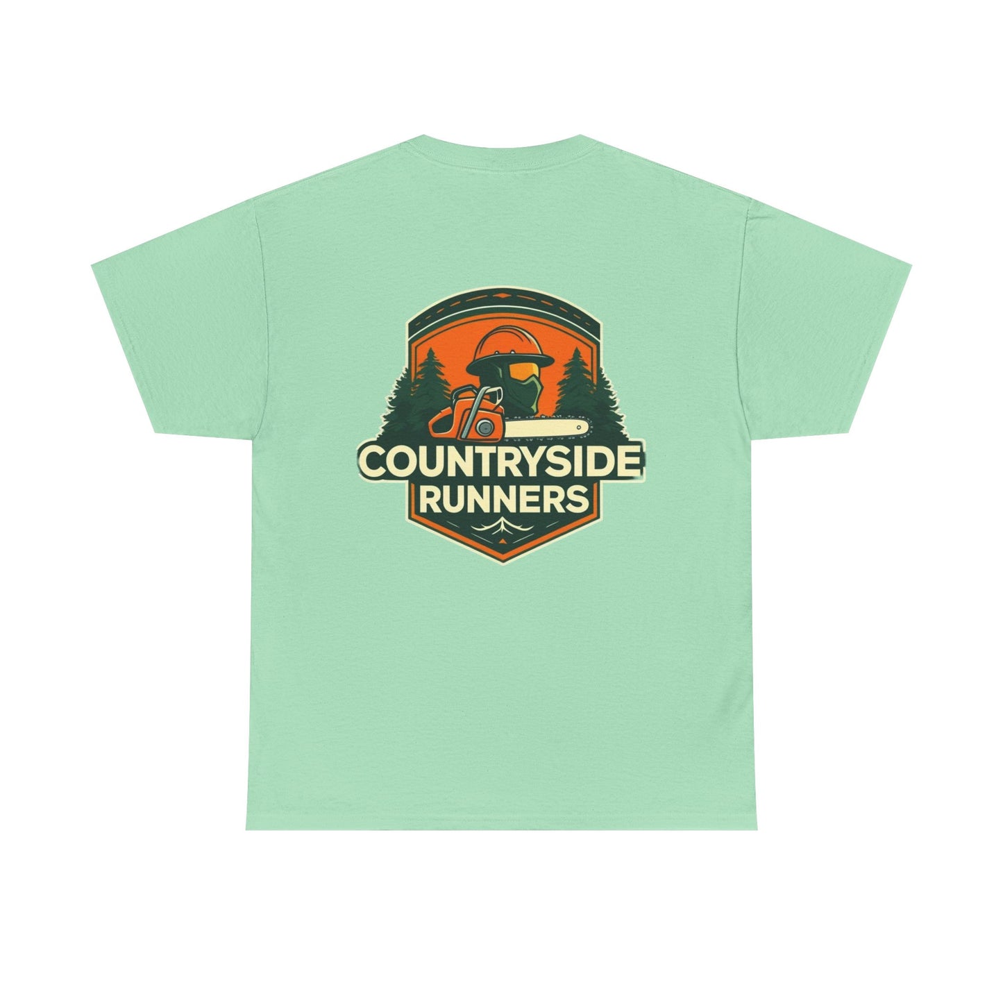 Blue collar line- Countryside Runners Unisex Heavy Cotton Tee, Casual Outdoor Shirt, Gift for Runners, Nature Lover Apparel, Unisex Tee for Adventures