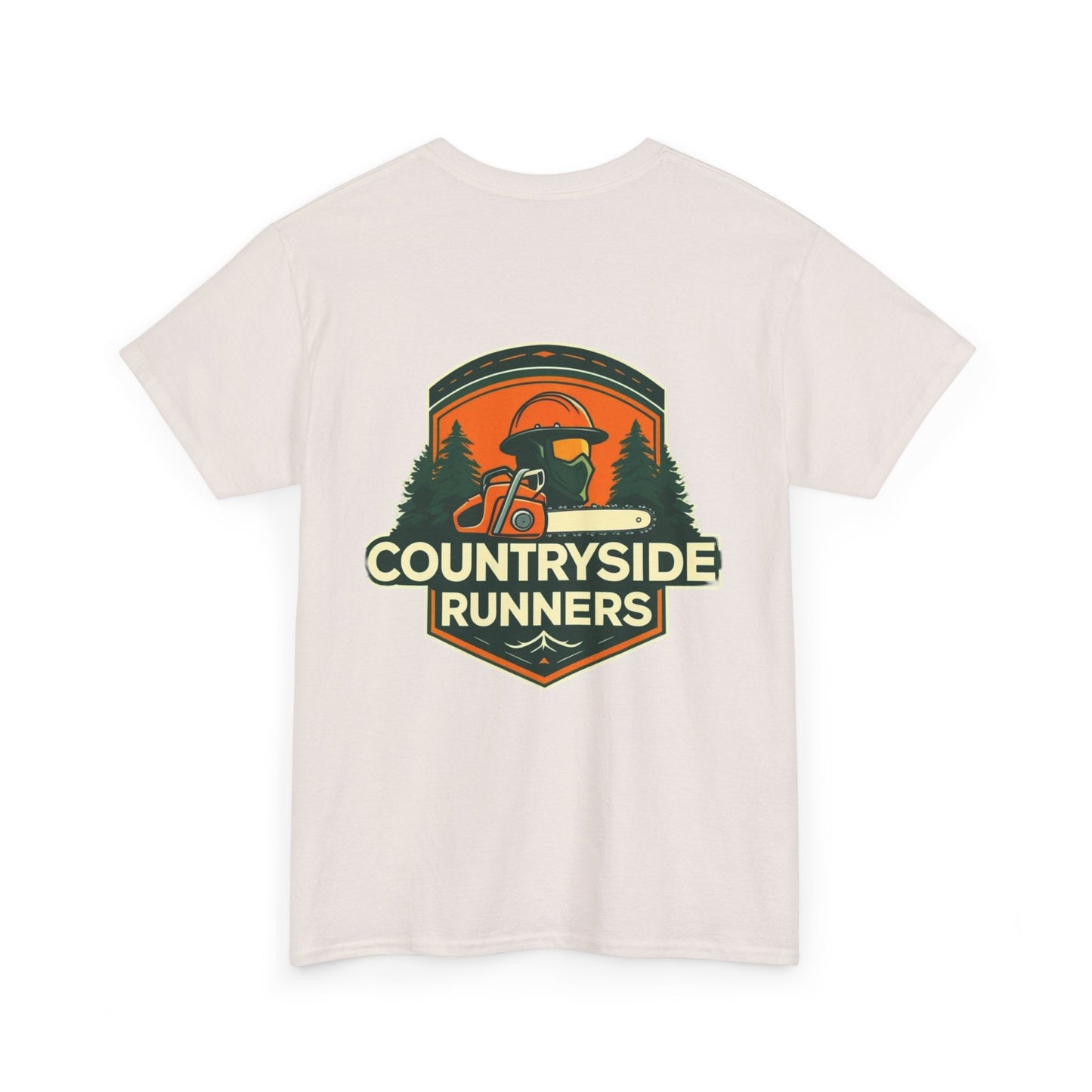 Blue collar line- Countryside Runners Unisex Heavy Cotton Tee, Casual Outdoor Shirt, Gift for Runners, Nature Lover Apparel, Unisex Tee for Adventures
