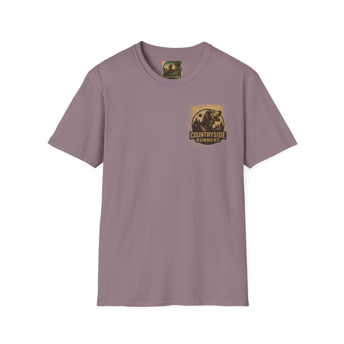 Countryside Runners treed plott hound T-Shirt, Unisex Dog Lover Tee, Softstyle Graphic Shirt, Gifts for Pet Owners, Outdoor Enthusiasts Apparel