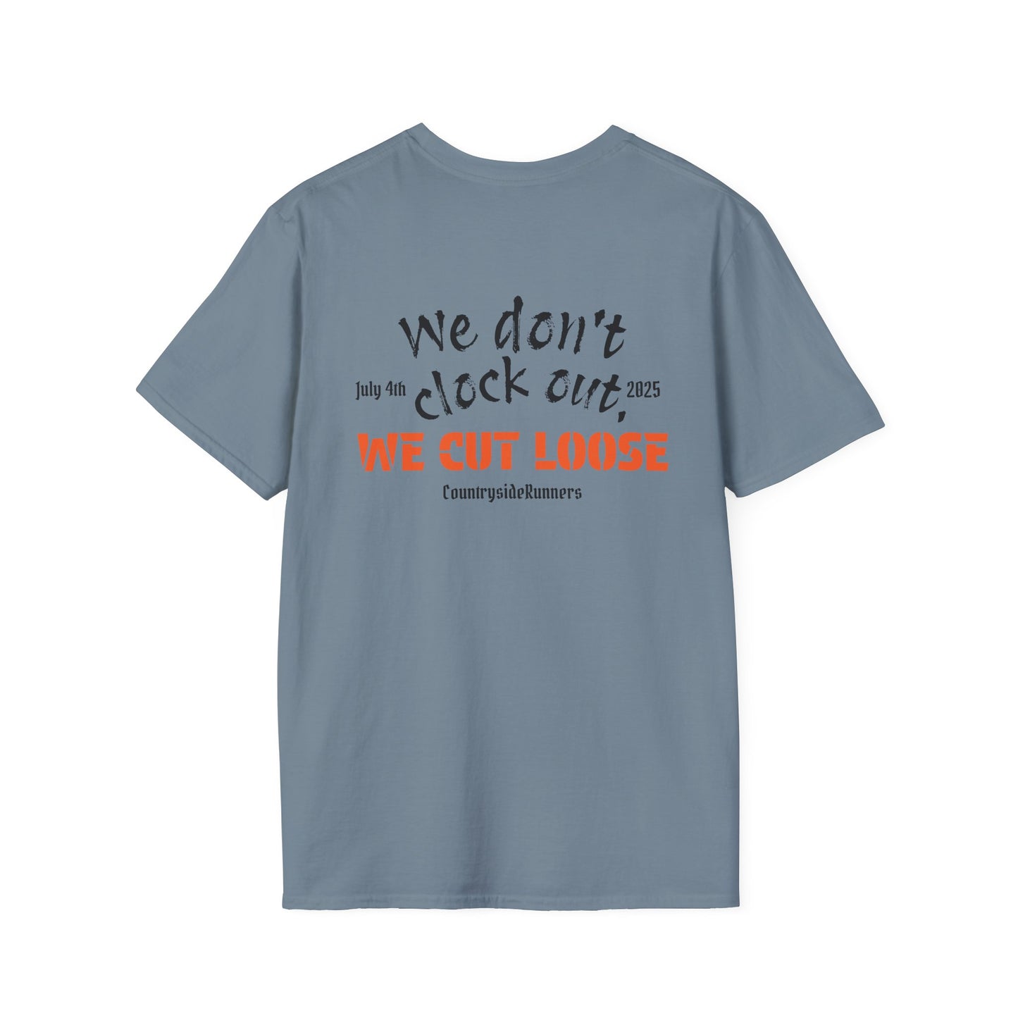 We don’t clock out Countryside Runners brand T-shirt