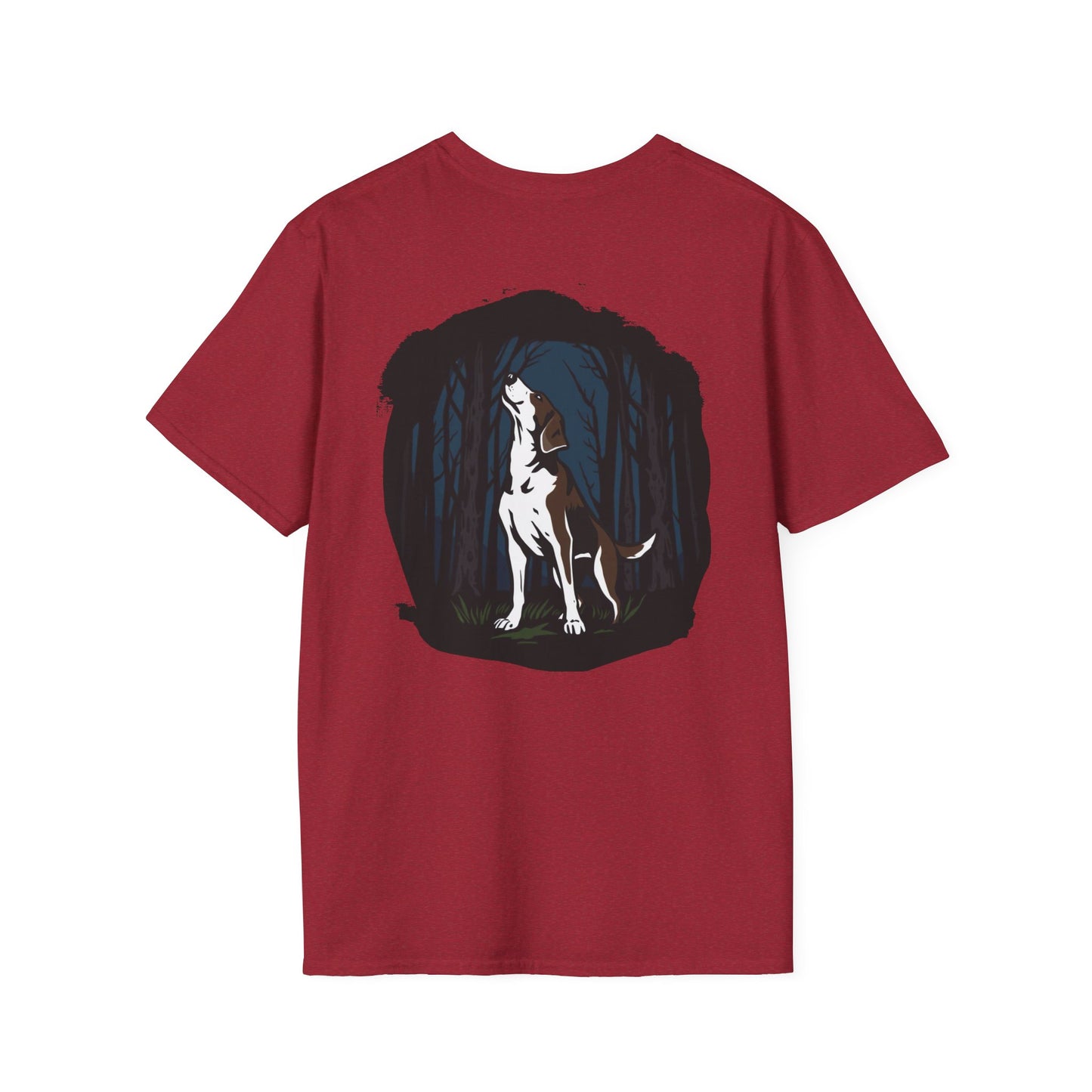Dog Lover's Unisex Softstyle T-Shirt, Pet Fashion, Casual Wear, Birthday Gift, Animal Lover Apparel, Forest Dog Design