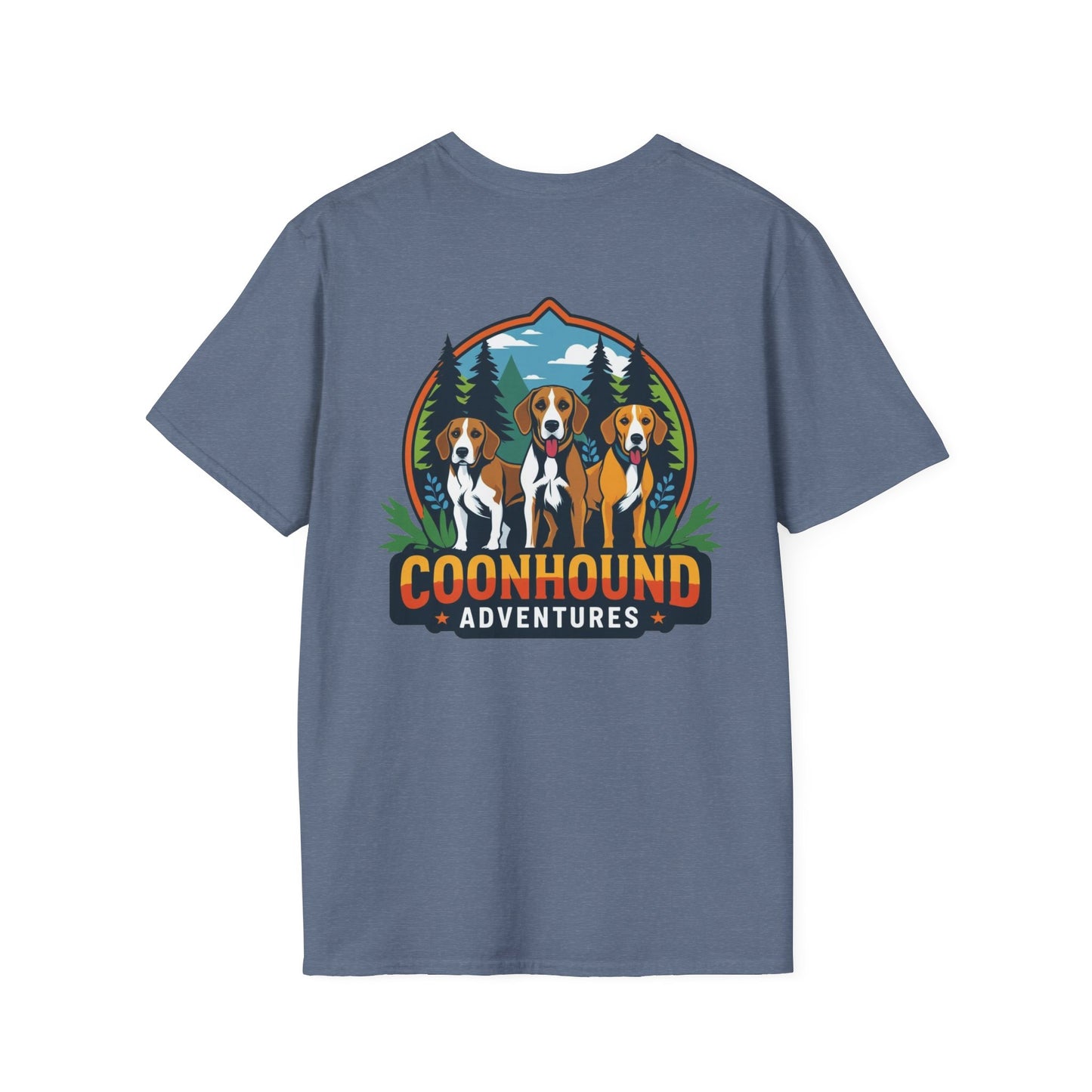 Coonhound Adventures T-Shirt, Unisex Graphic Tee, Dog Lover Gift, Outdoor Adventure Apparel, Casual Wear, Nature Enthusiast Shirt
