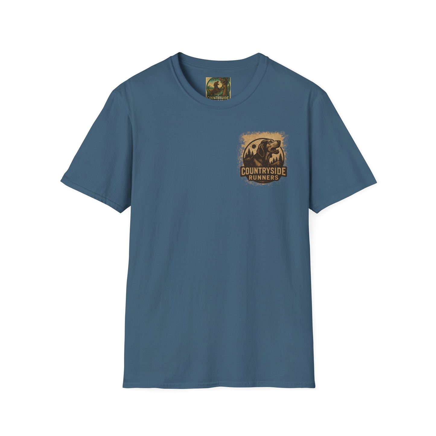 Countryside Runners treed plott hound T-Shirt, Unisex Dog Lover Tee, Softstyle Graphic Shirt, Gifts for Pet Owners, Outdoor Enthusiasts Apparel