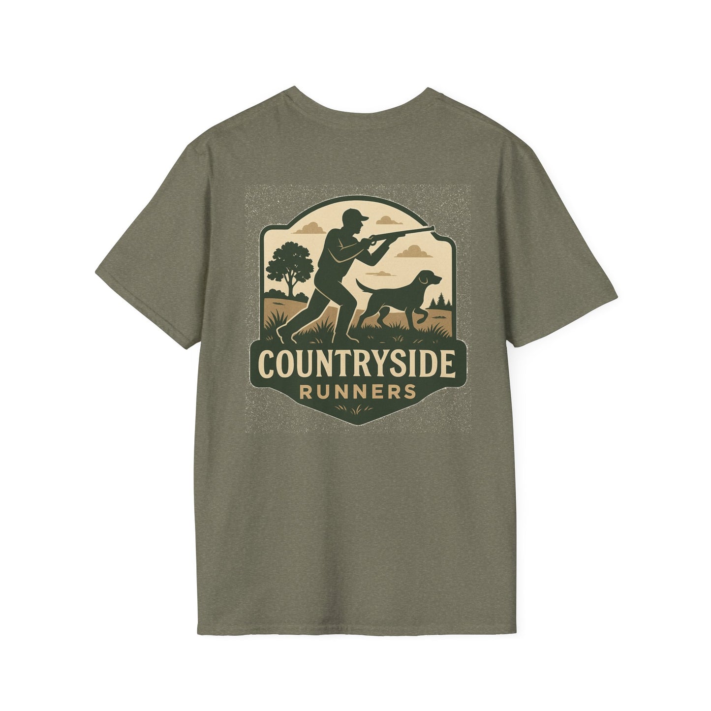 Countryside Runners Unisex Softstyle T-Shirt, Casual Outdoor Tee, Gift for Nature Lovers, Hunting Apparel, Cool Vintage Design
