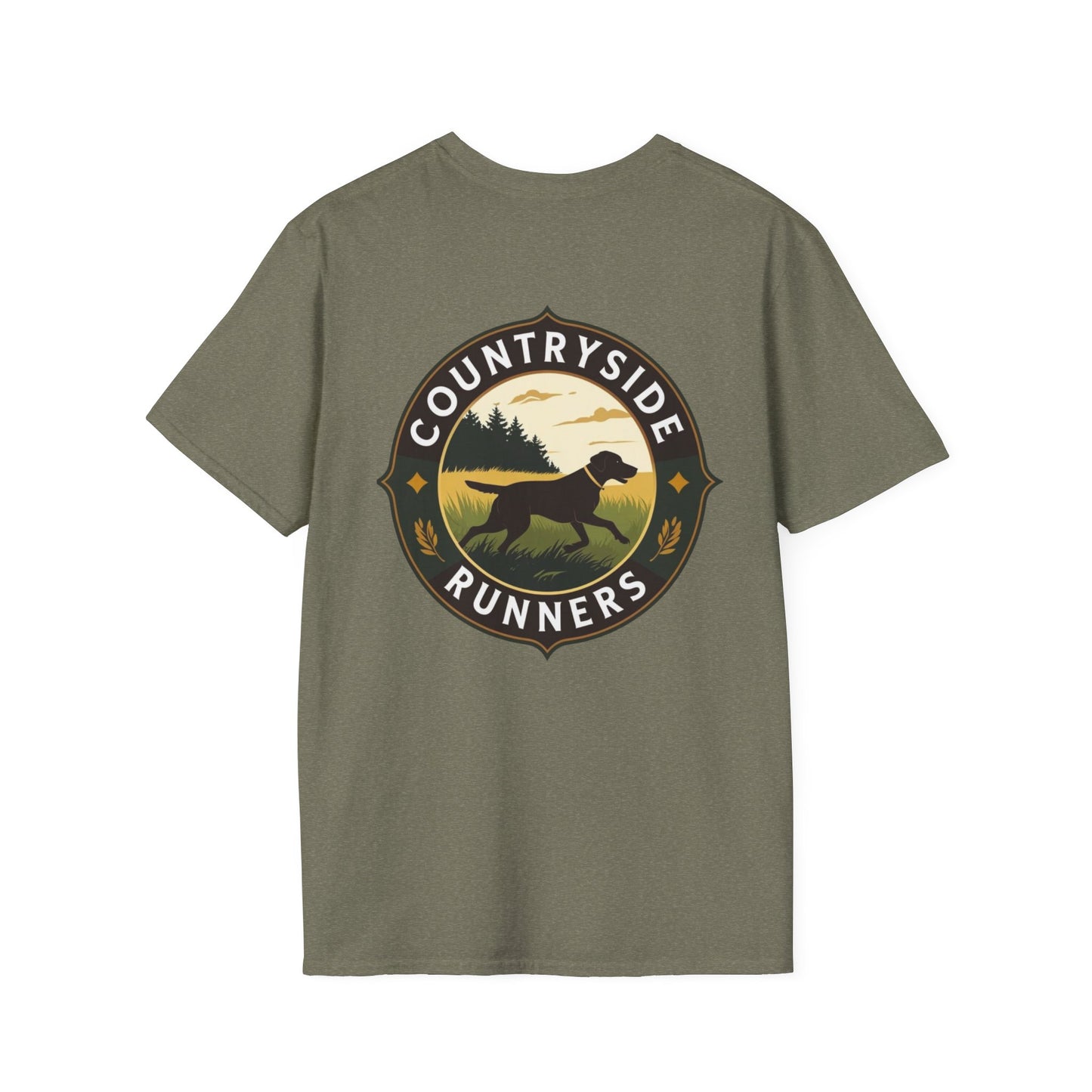 Countryside Runners Unisex Softstyle T-Shirt - Perfect for Dog Lovers, Runners, Outdoor Adventures, Gifts, Casual Wear