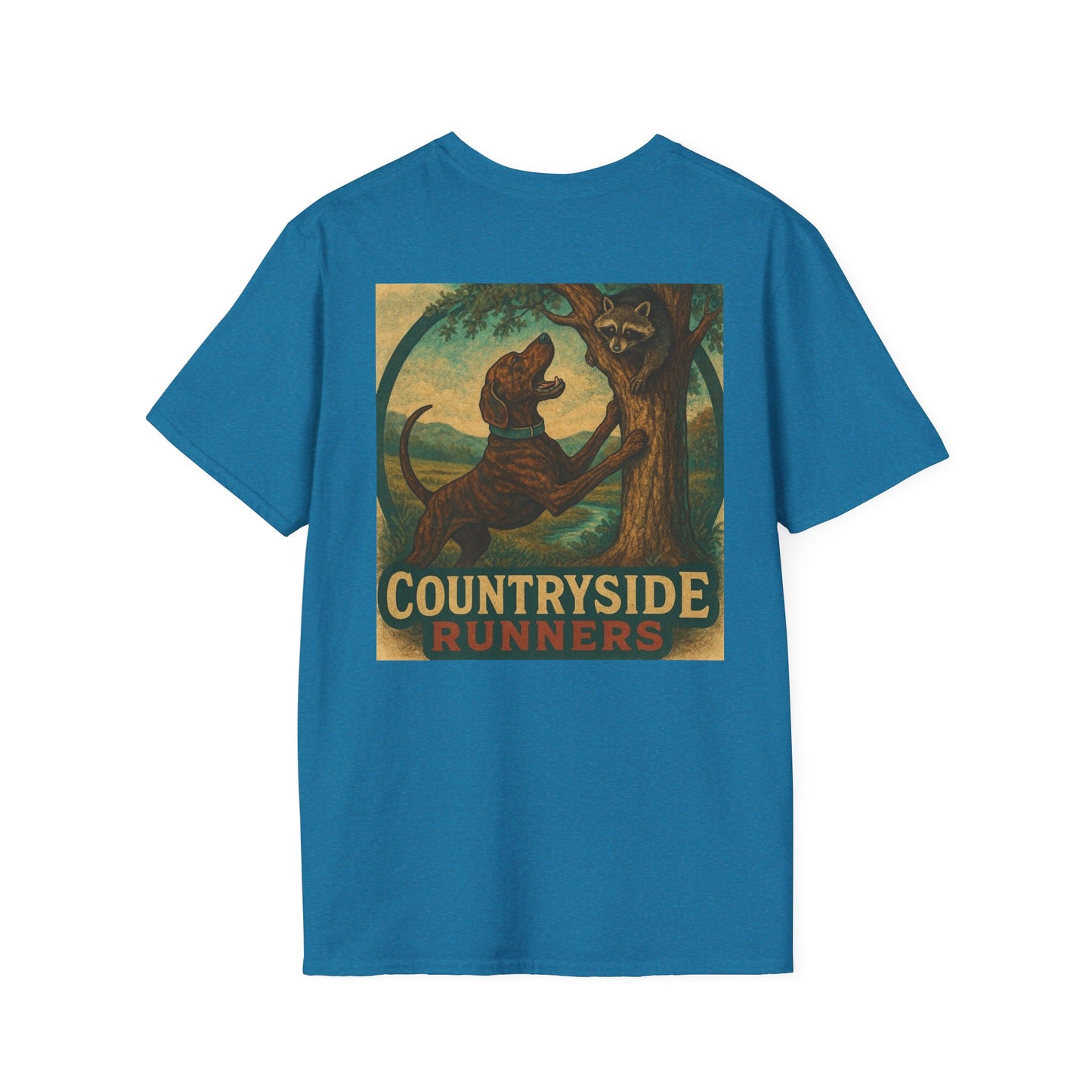 Countryside Runners treed plott hound T-Shirt, Unisex Dog Lover Tee, Softstyle Graphic Shirt, Gifts for Pet Owners, Outdoor Enthusiasts Apparel