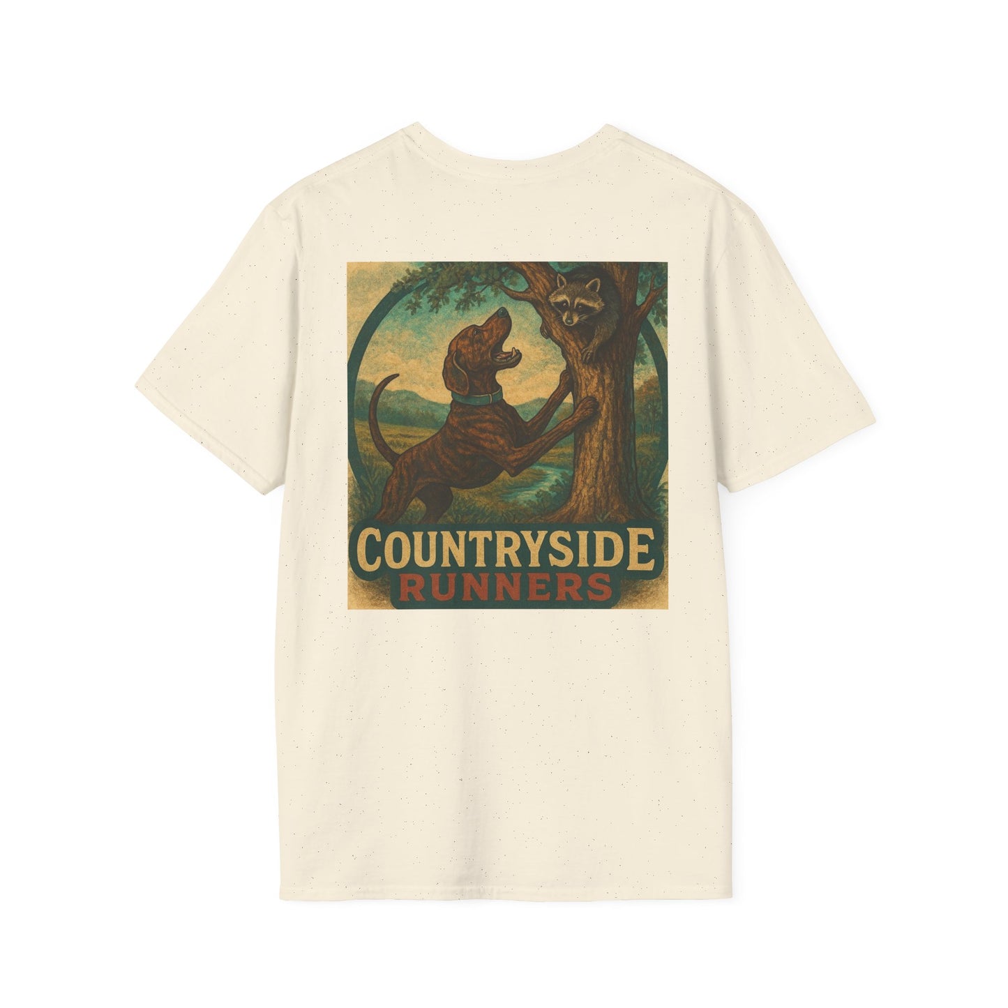 Countryside Runners treed plott hound T-Shirt, Unisex Dog Lover Tee, Softstyle Graphic Shirt, Gifts for Pet Owners, Outdoor Enthusiasts Apparel