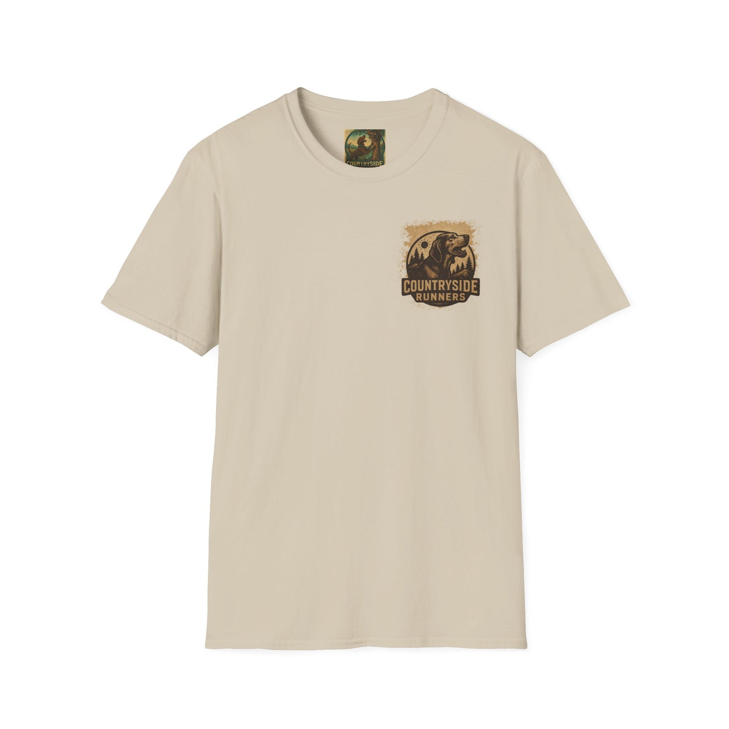 Countryside Runners treed plott hound T-Shirt, Unisex Dog Lover Tee, Softstyle Graphic Shirt, Gifts for Pet Owners, Outdoor Enthusiasts Apparel