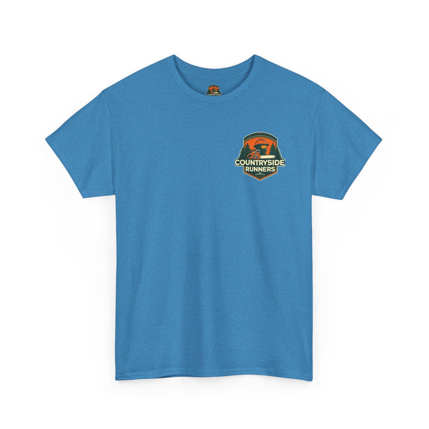 Blue collar line- Countryside Runners Unisex Heavy Cotton Tee, Casual Outdoor Shirt, Gift for Runners, Nature Lover Apparel, Unisex Tee for Adventures