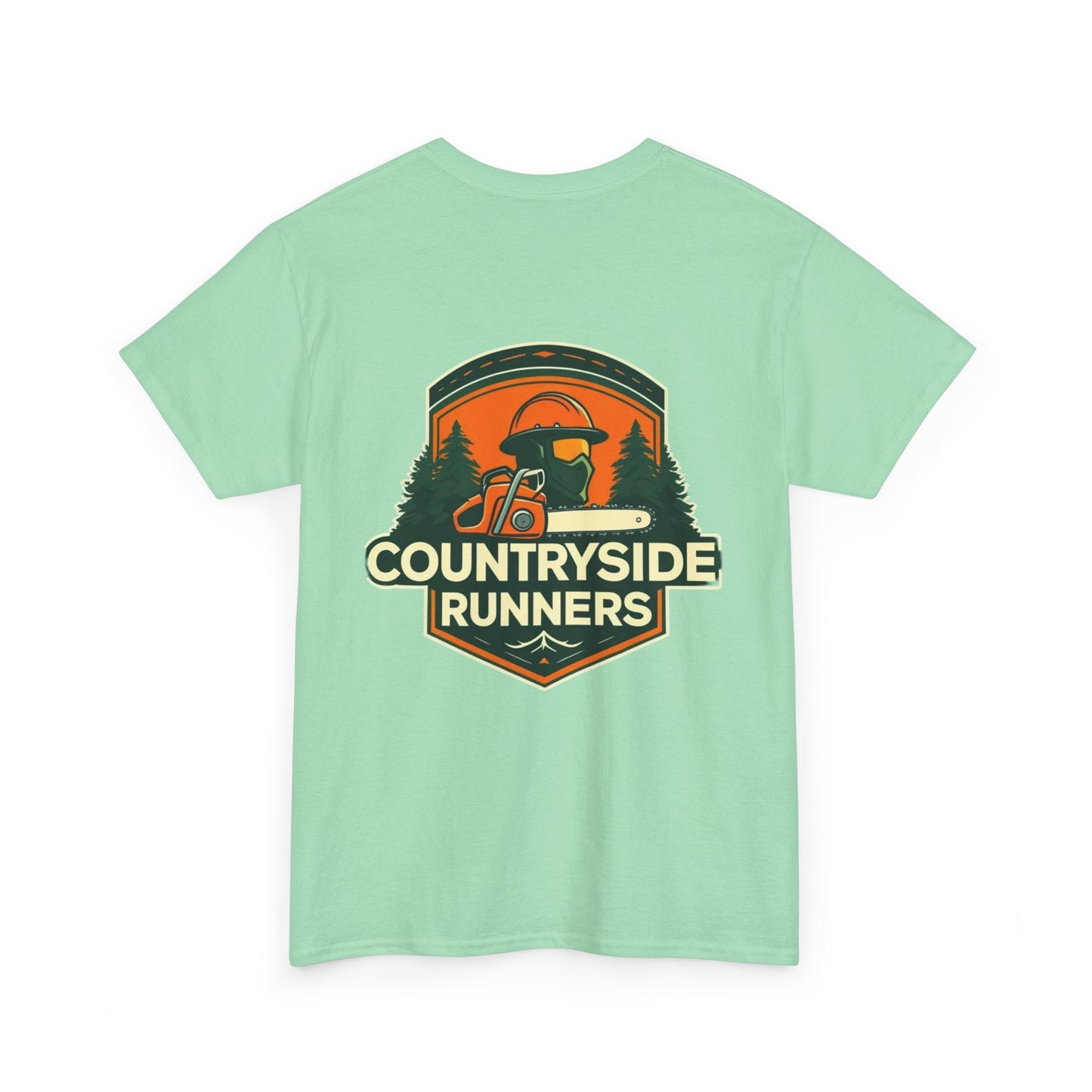 Blue collar line- Countryside Runners Unisex Heavy Cotton Tee, Casual Outdoor Shirt, Gift for Runners, Nature Lover Apparel, Unisex Tee for Adventures