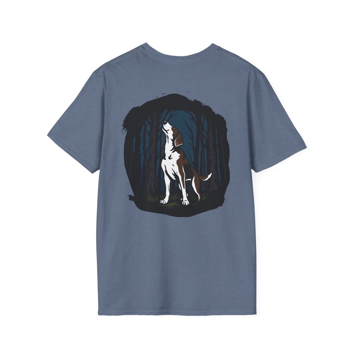 Dog Lover's Unisex Softstyle T-Shirt, Pet Fashion, Casual Wear, Birthday Gift, Animal Lover Apparel, Forest Dog Design