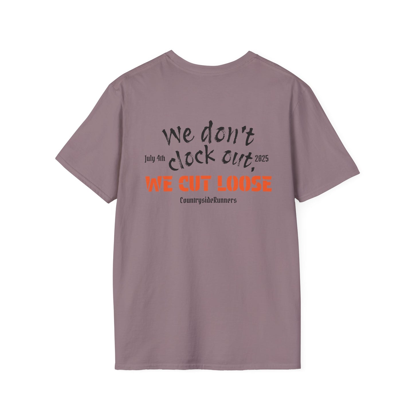 We don’t clock out Countryside Runners brand T-shirt