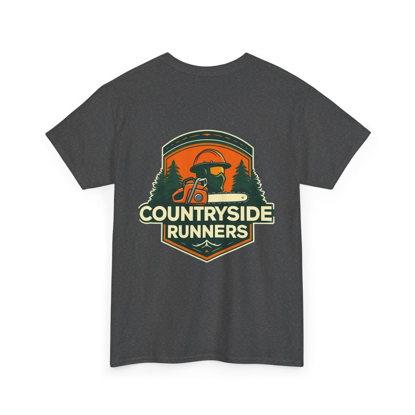 Blue collar line- Countryside Runners Unisex Heavy Cotton Tee, Casual Outdoor Shirt, Gift for Runners, Nature Lover Apparel, Unisex Tee for Adventures
