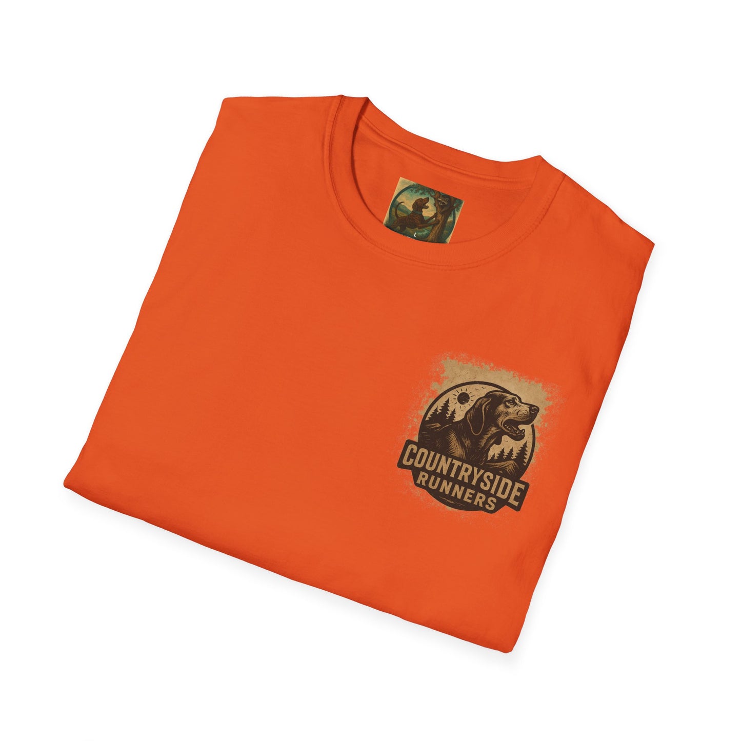Countryside Runners treed plott hound T-Shirt, Unisex Dog Lover Tee, Softstyle Graphic Shirt, Gifts for Pet Owners, Outdoor Enthusiasts Apparel