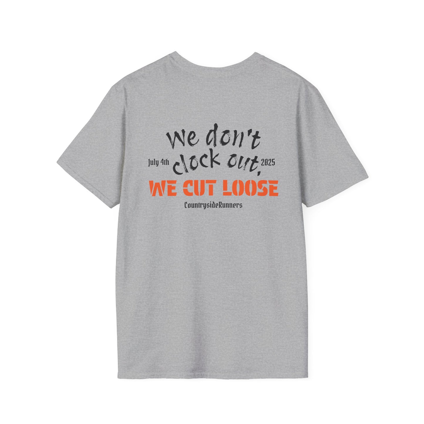 We don’t clock out Countryside Runners brand T-shirt