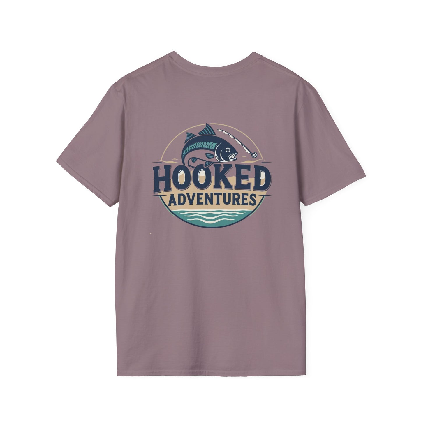 Adventure-Themed Unisex Softstyle T-Shirt, Fishing Tee, Outdoor Enthusiasts, Gift for Him, Nature Lover's Apparel