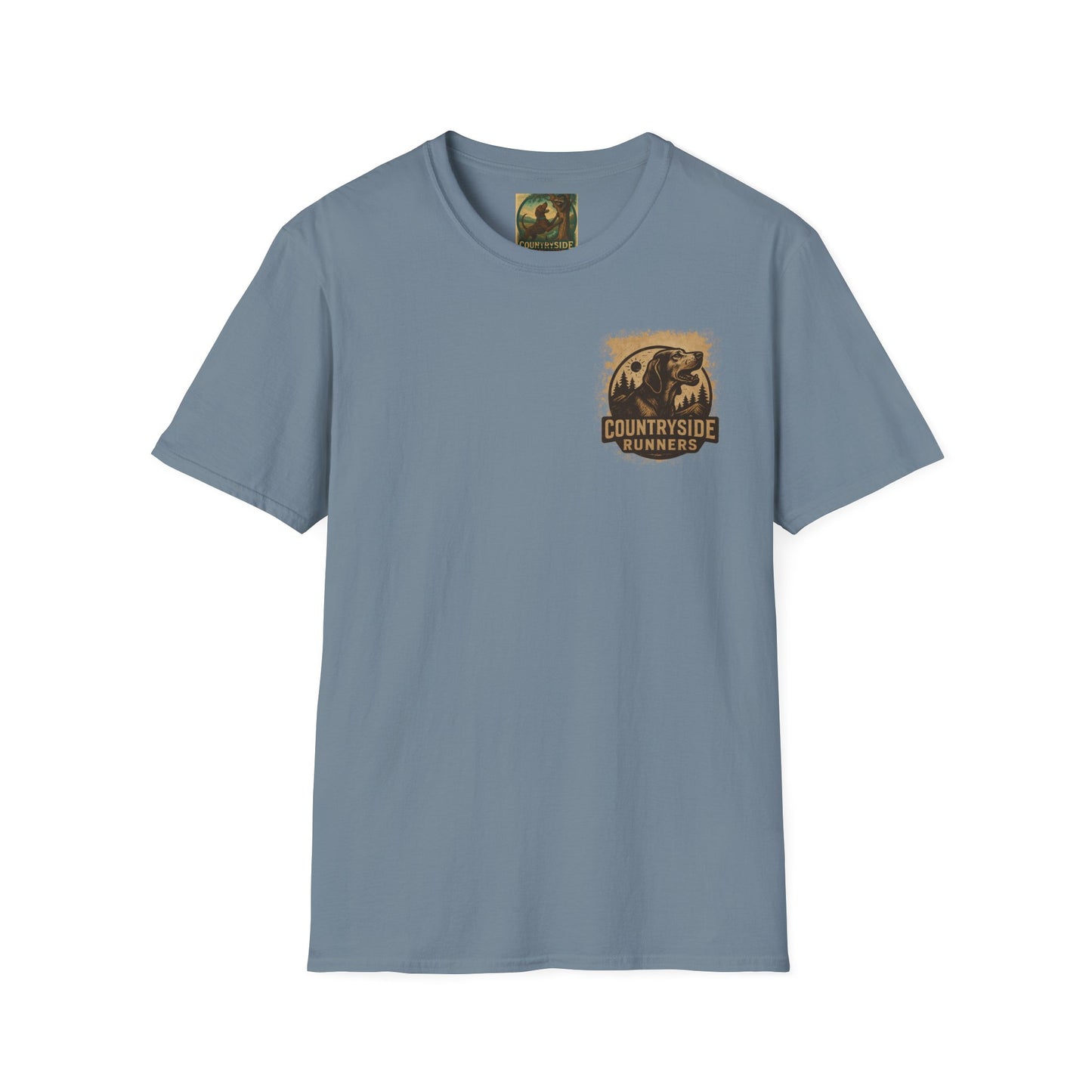 Countryside Runners treed plott hound T-Shirt, Unisex Dog Lover Tee, Softstyle Graphic Shirt, Gifts for Pet Owners, Outdoor Enthusiasts Apparel