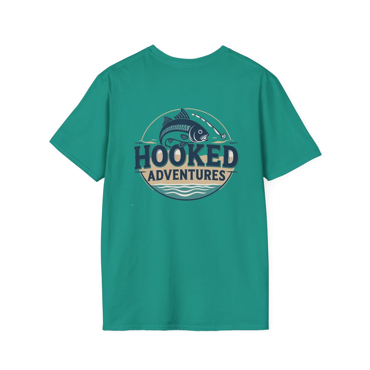 Adventure-Themed Unisex Softstyle T-Shirt, Fishing Tee, Outdoor Enthusiasts, Gift for Him, Nature Lover's Apparel