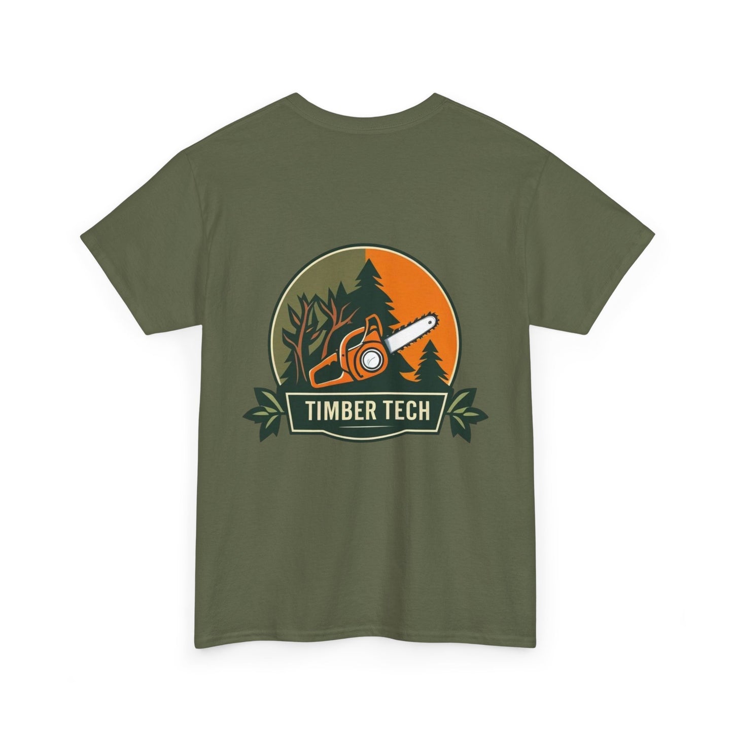Blue collar line- Timber Tech Unisex Heavy Cotton Tee - Casual Nature Shirt, Outdoor Adventure Tee, Gifts for Forest Lovers, Eco-Friendly Apparel, Summer Wear
