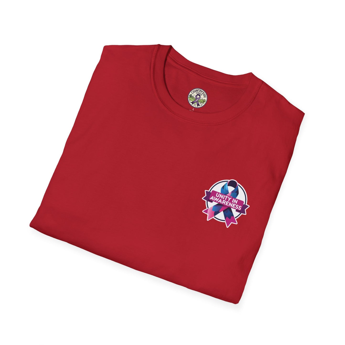 Countryside Runners Awareness T-Shirt, Unisex Softstyle Tee, Running Gear, Fundraiser Apparel, Purple Ribbon Support, Fitness Fashion