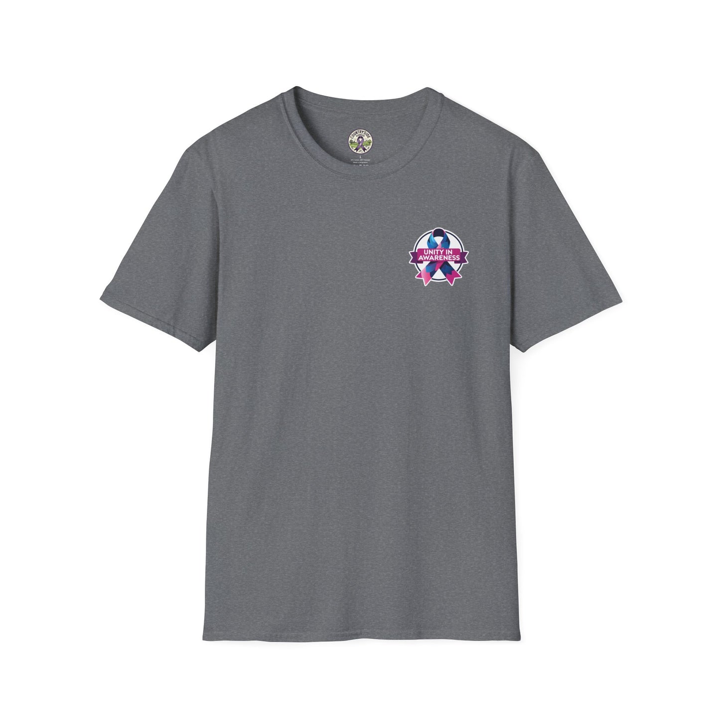 Countryside Runners Awareness T-Shirt, Unisex Softstyle Tee, Running Gear, Fundraiser Apparel, Purple Ribbon Support, Fitness Fashion