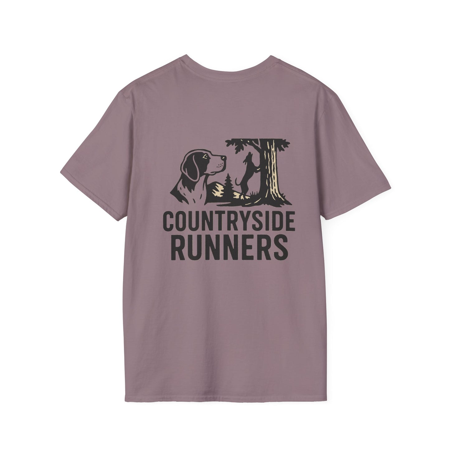 Countryside Runners Unisex Softstyle T-Shirt | Dog Lover Gift, Outdoor Activity Tee, Casual Wear, Pet Enthusiast Shirt, Nature Lover Apparel