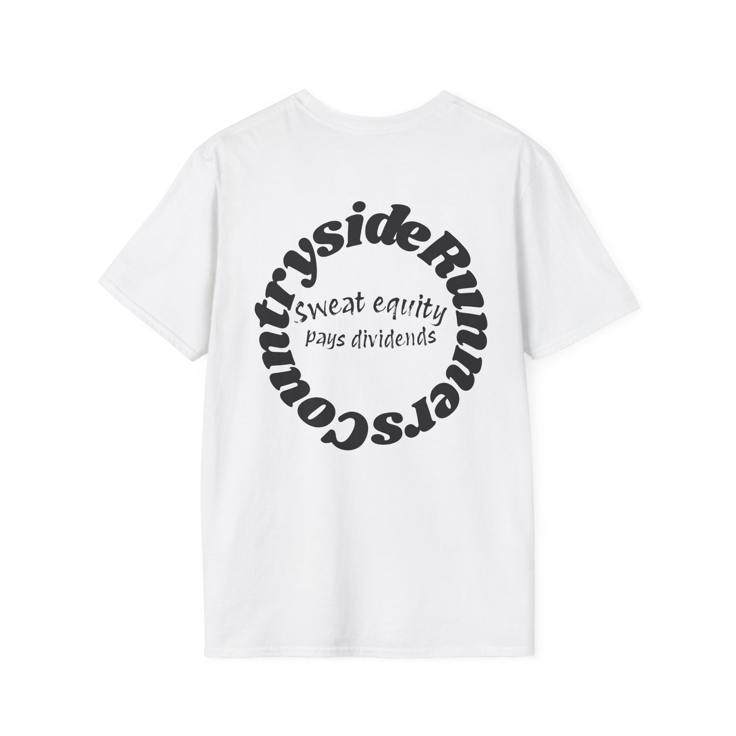 Sweat Equity Pays Dividends Countryside Runners brand T-shirt