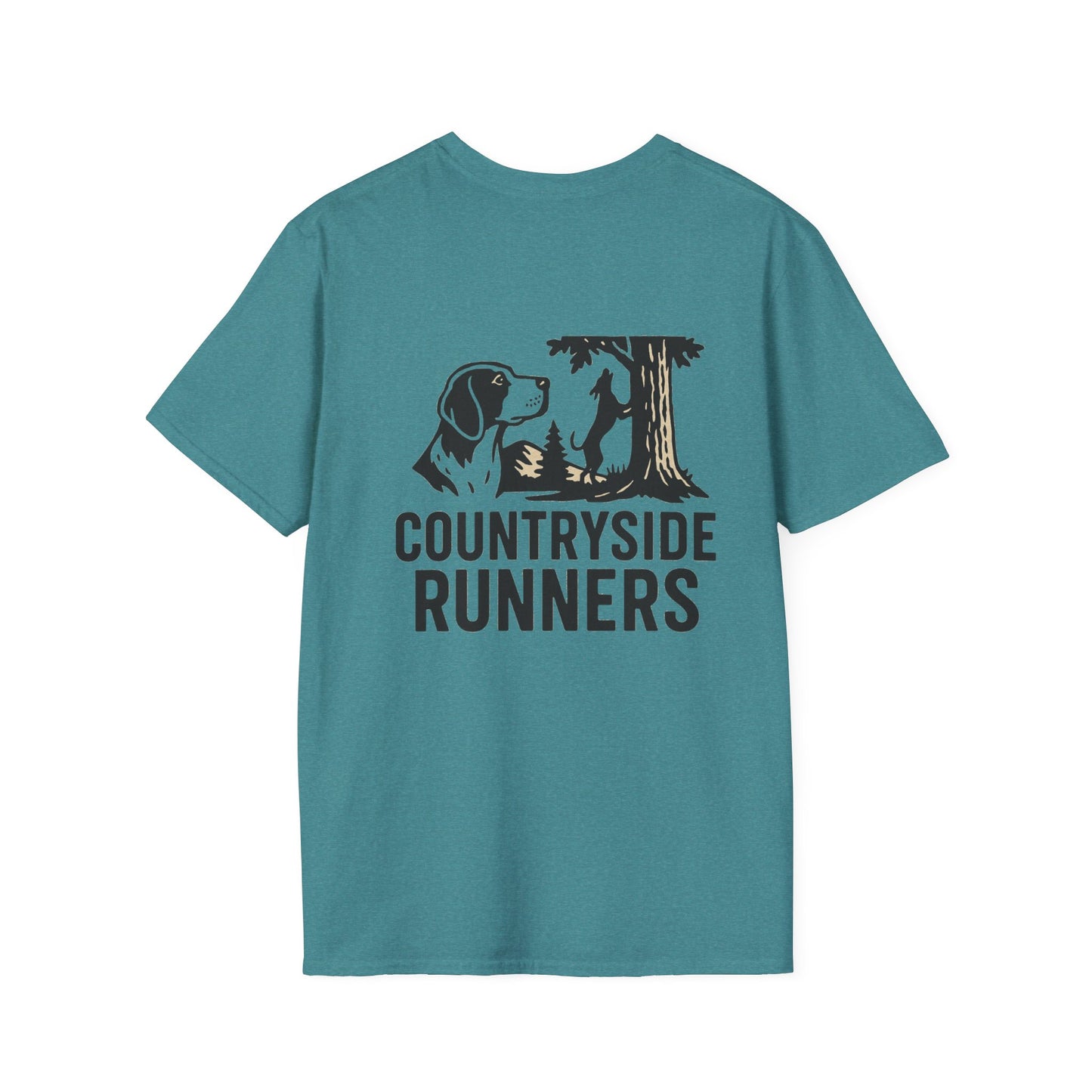 Countryside Runners Unisex Softstyle T-Shirt | Dog Lover Gift, Outdoor Activity Tee, Casual Wear, Pet Enthusiast Shirt, Nature Lover Apparel