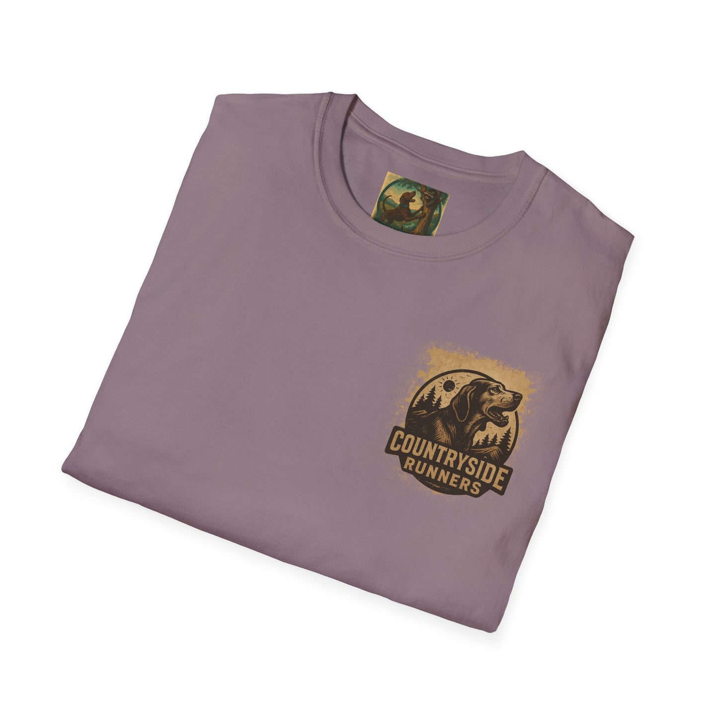 Countryside Runners treed plott hound T-Shirt, Unisex Dog Lover Tee, Softstyle Graphic Shirt, Gifts for Pet Owners, Outdoor Enthusiasts Apparel
