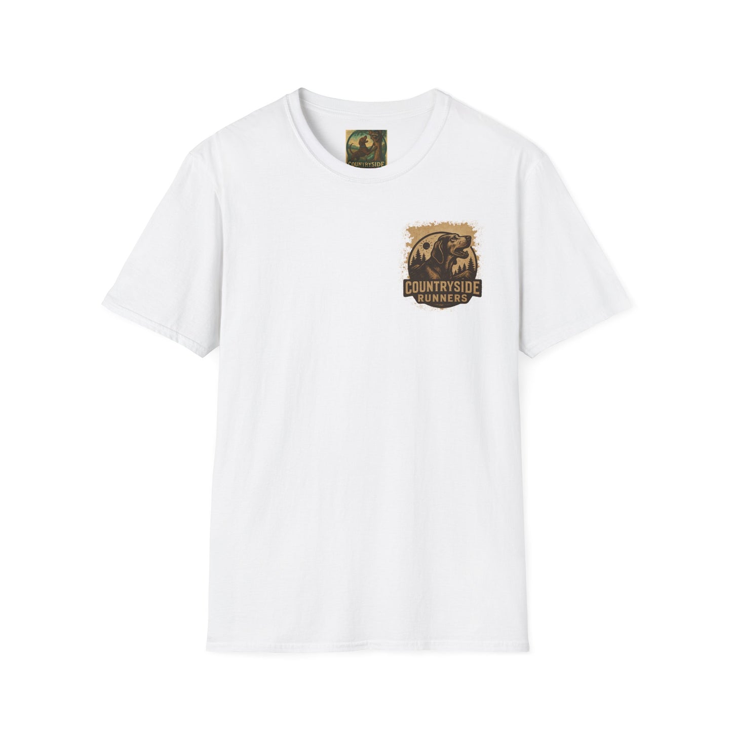 Countryside Runners treed plott hound T-Shirt, Unisex Dog Lover Tee, Softstyle Graphic Shirt, Gifts for Pet Owners, Outdoor Enthusiasts Apparel