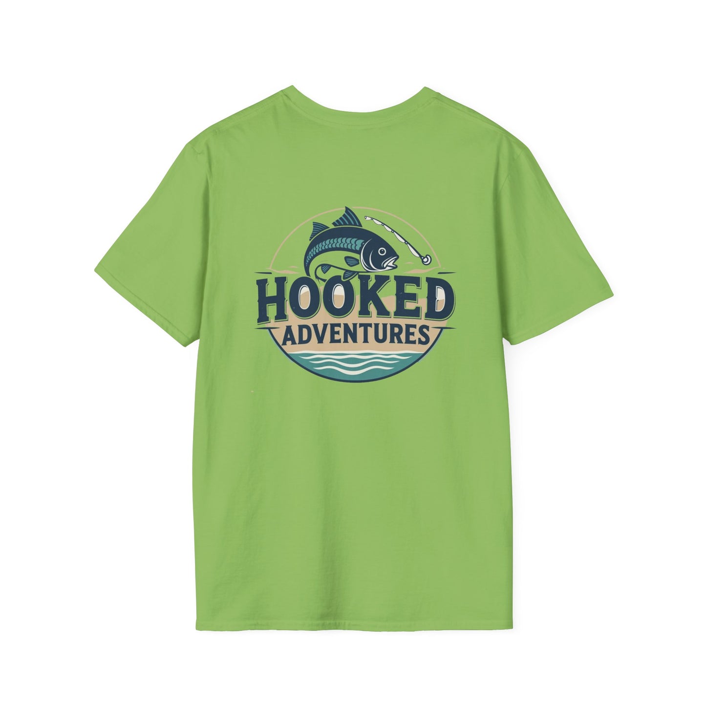 Adventure-Themed Unisex Softstyle T-Shirt, Fishing Tee, Outdoor Enthusiasts, Gift for Him, Nature Lover's Apparel