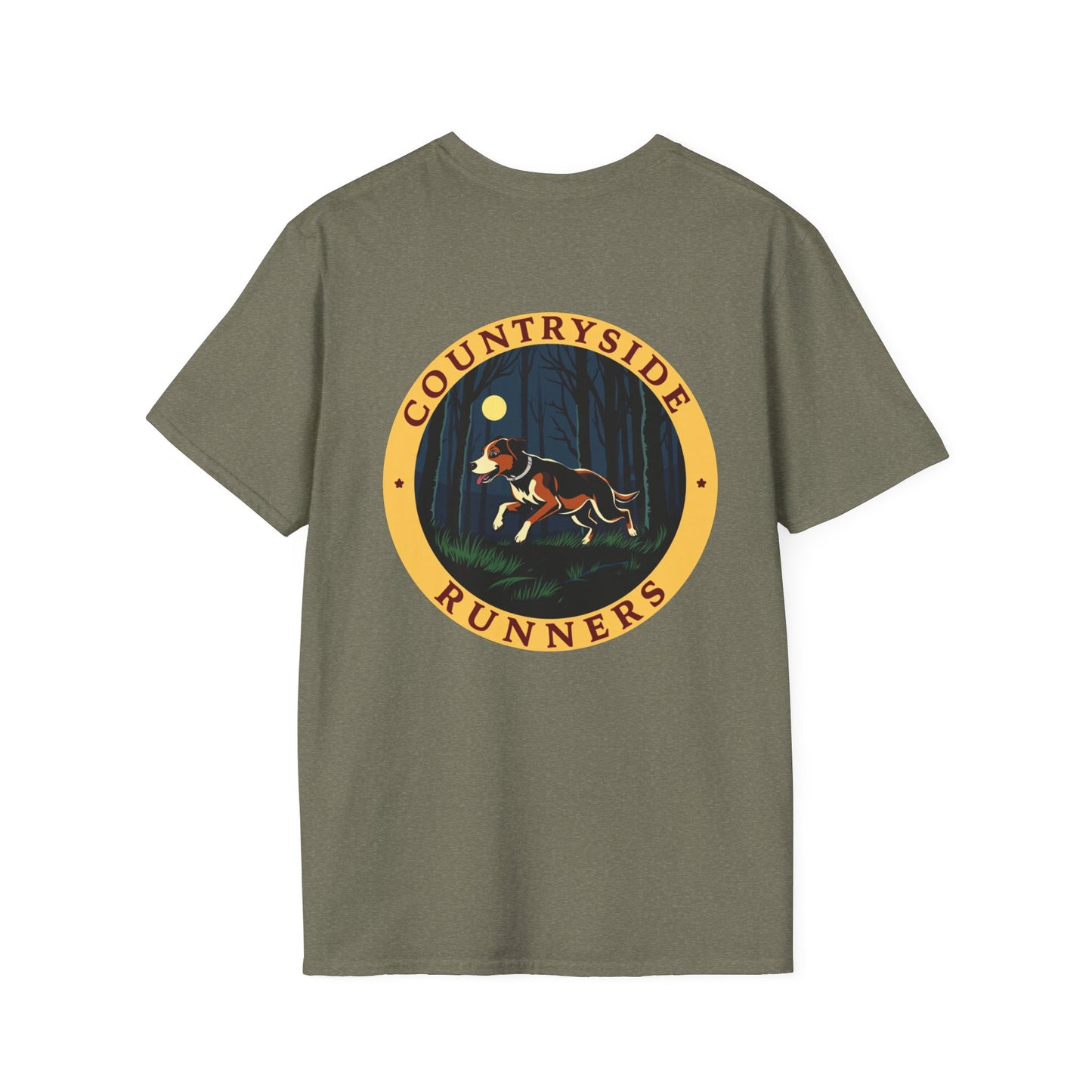 Countryside Runners Unisex Softstyle T-Shirt, Outdoor Tee, Dog Lovers Gift, Hunting Hound Apparel, Nature Themed Shirt, Animal Print T-Shirt